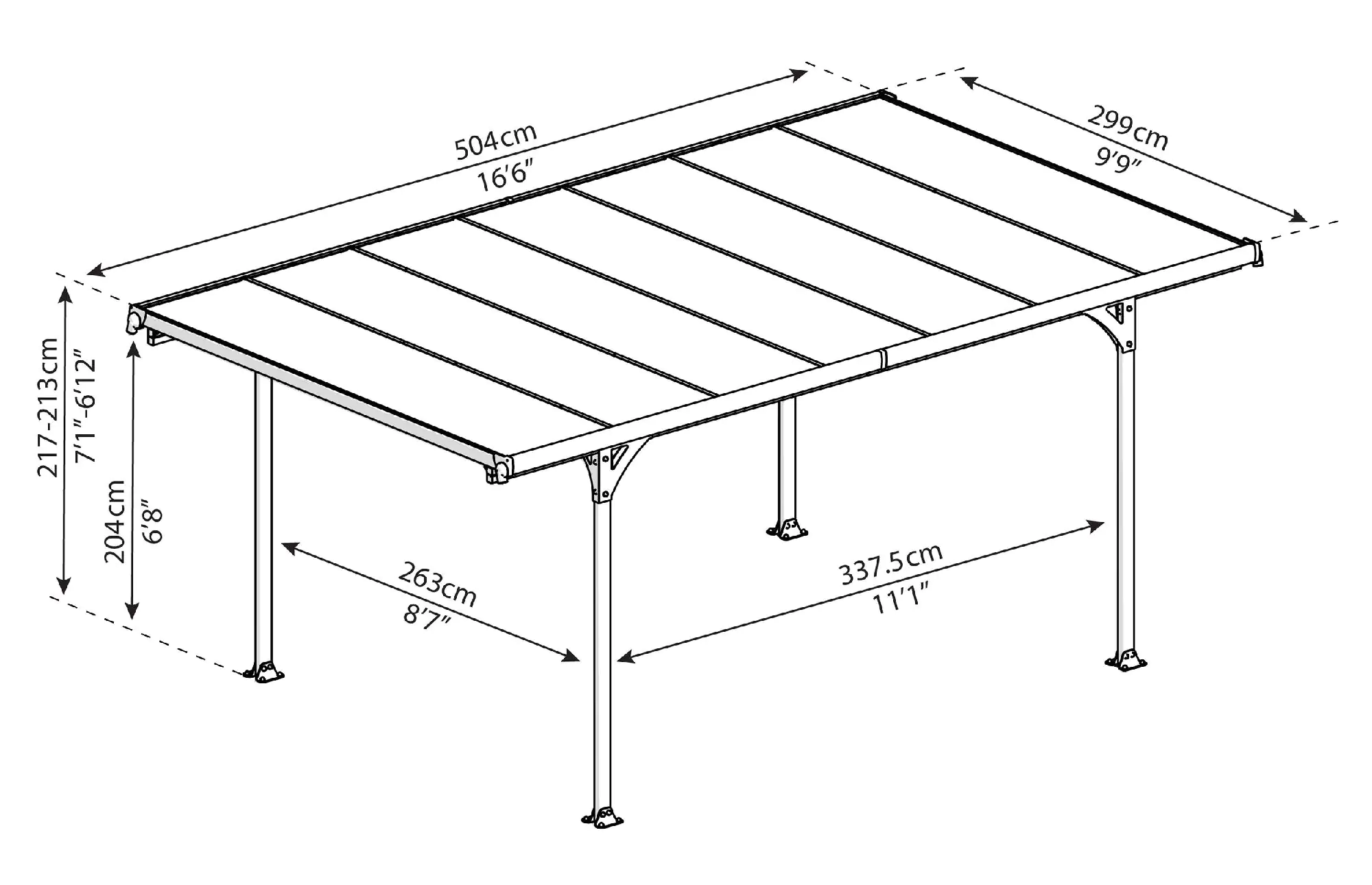 Canopia Carport MODENA 5000 ca. 504 x 300 cm, Aluminium schwarz Canopia Carport MODENA 5000 ca. 504 x 300 cm, Aluminium schwarz