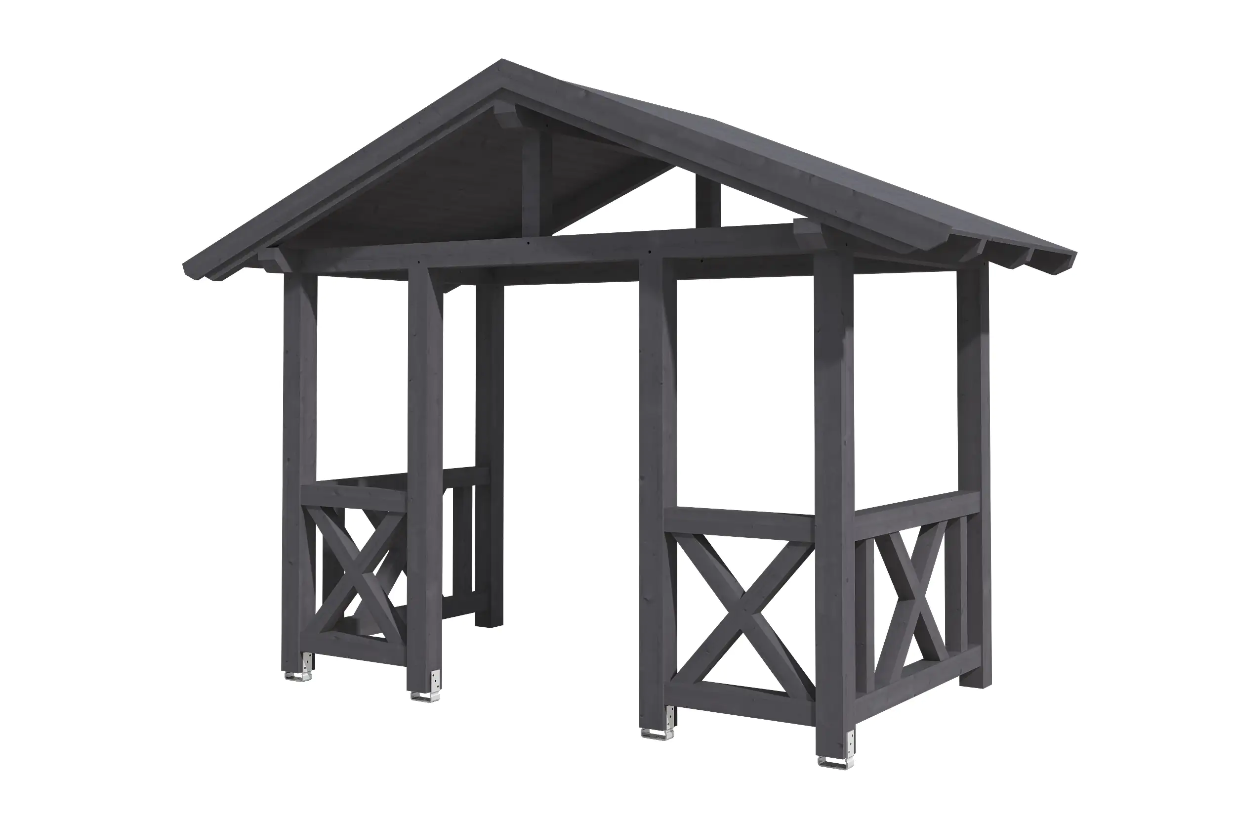 4018211029549 SKAN HOLZ Vordach Stralsund Typ 7 360 x 187 cm, lasiert in Schiefergrau