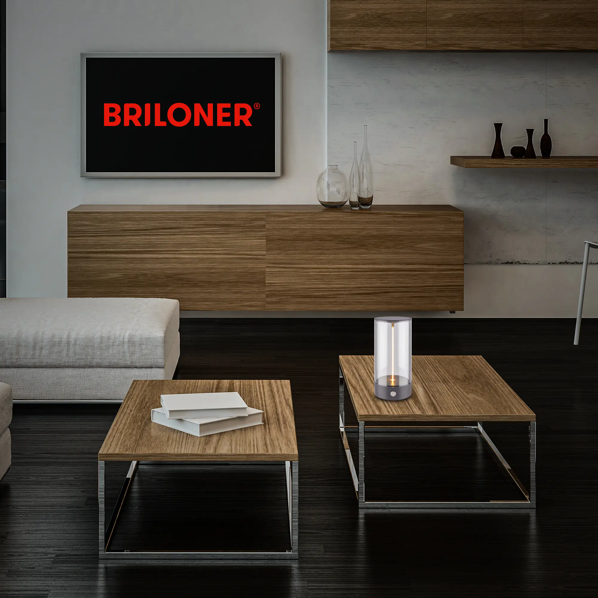 Briloner LED Akku-Tischleuchte Wiggle anthrazit 15 cm warmweiß dimmbar Briloner LED Akku-Tischleuchte Wiggle anthrazit 15 cm warmweiß dimmbar