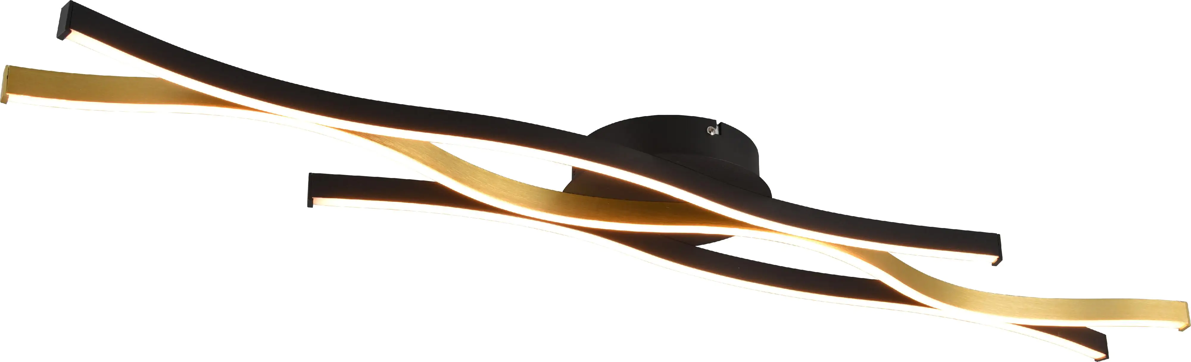 Trio Leuchten LED Deckenleuchte Blaze schwarz-messing 107 x 7 cm dimmbar Trio Leuchten LED Deckenleuchte Blaze schwarz-messing 107 x 7 cm dimmbar