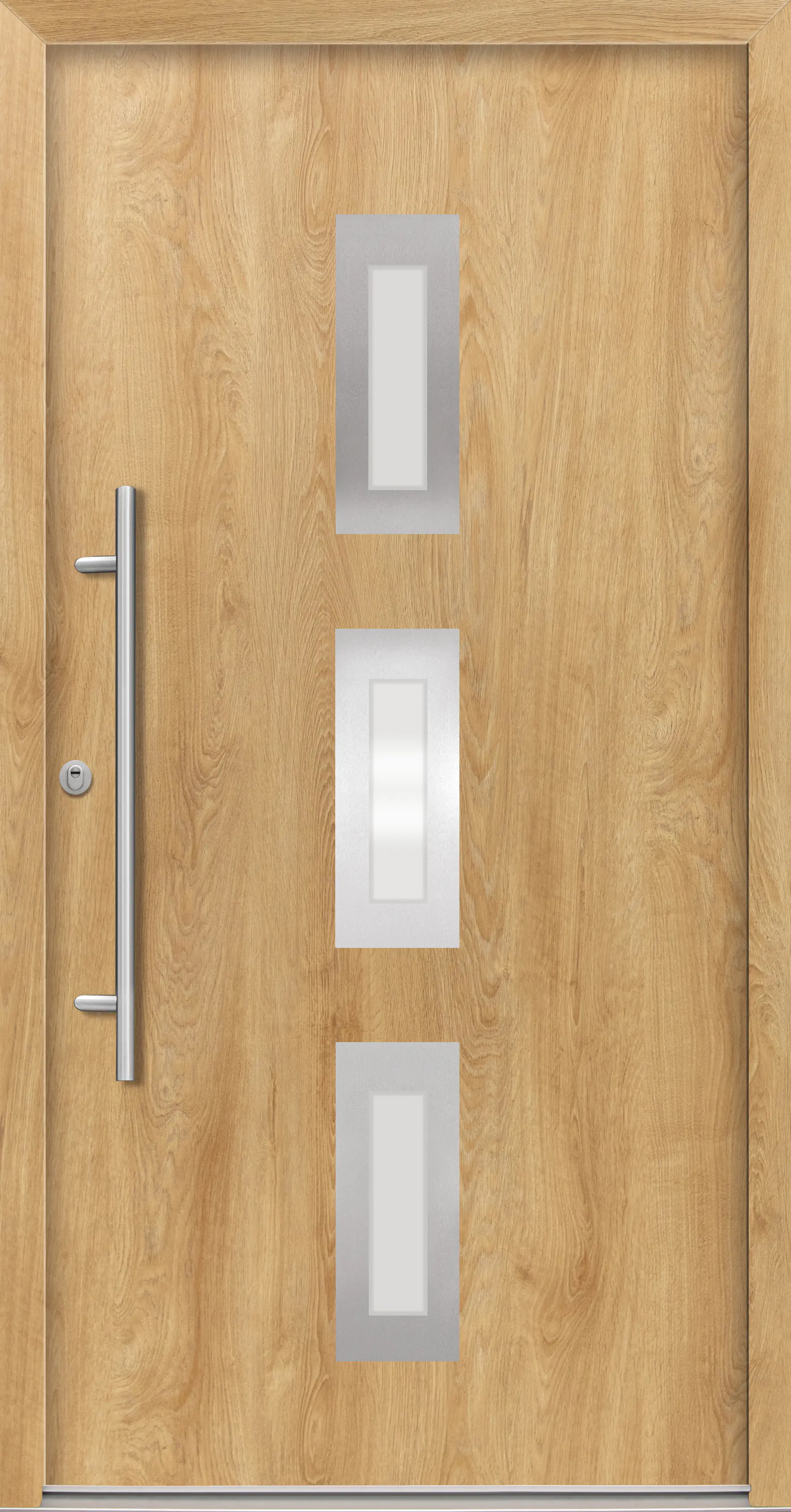 Splendoor Haustür Passivedoor Premium B02 RC2 Eiche Natur DIN Links 110 x 210 cm