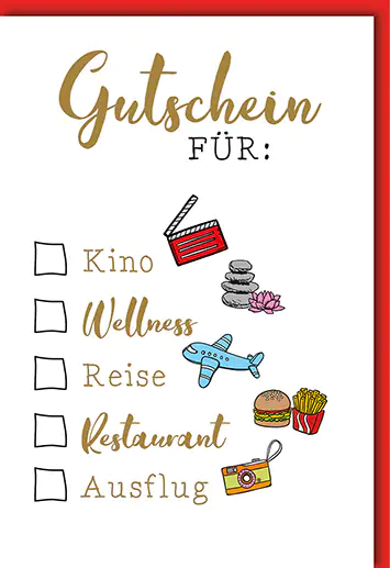 Gutschein Karte Aktivitäten A6