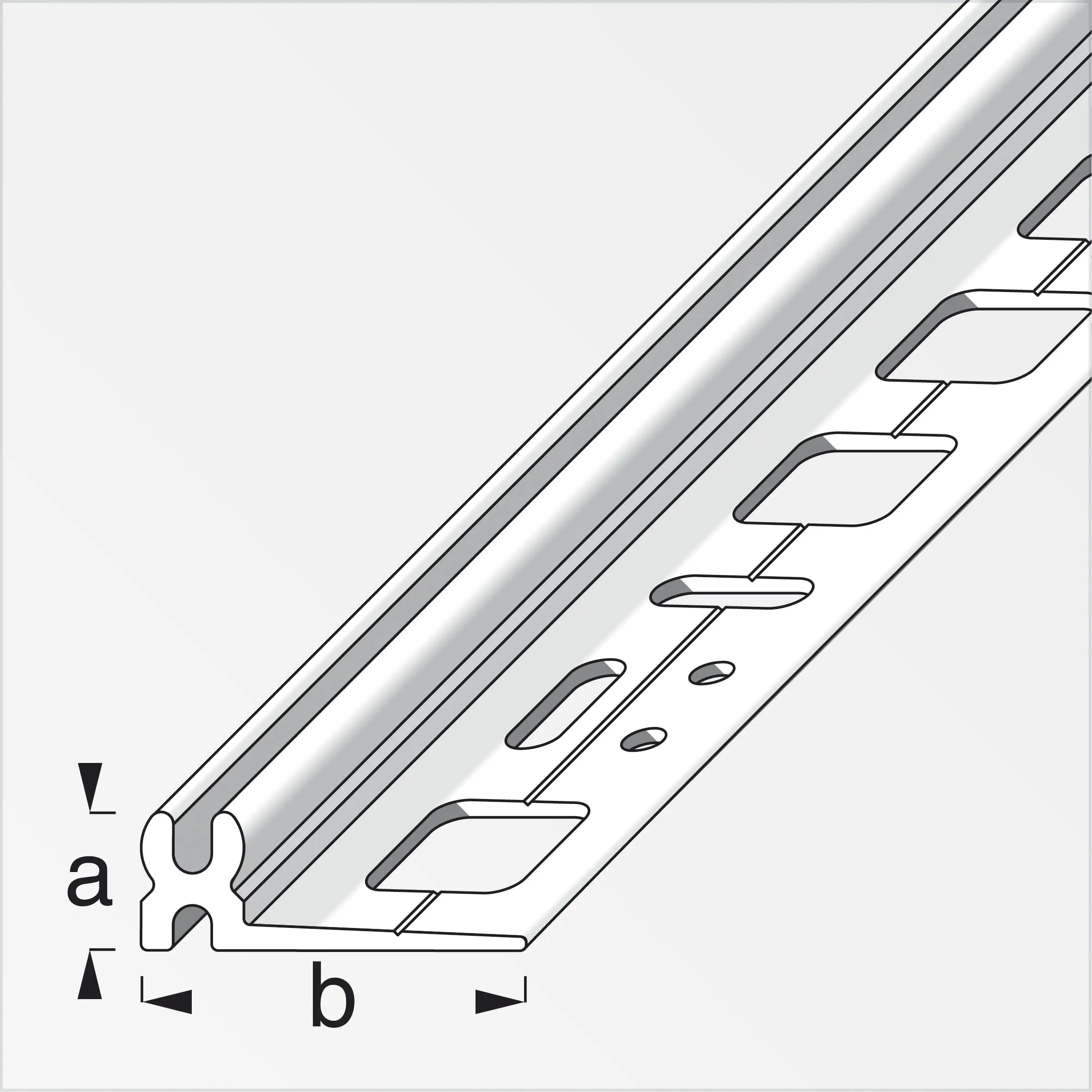 alfer Kunststoff-Träger-Profil + alfer®-fix 2 m, 8.5 x 30 mm weiss