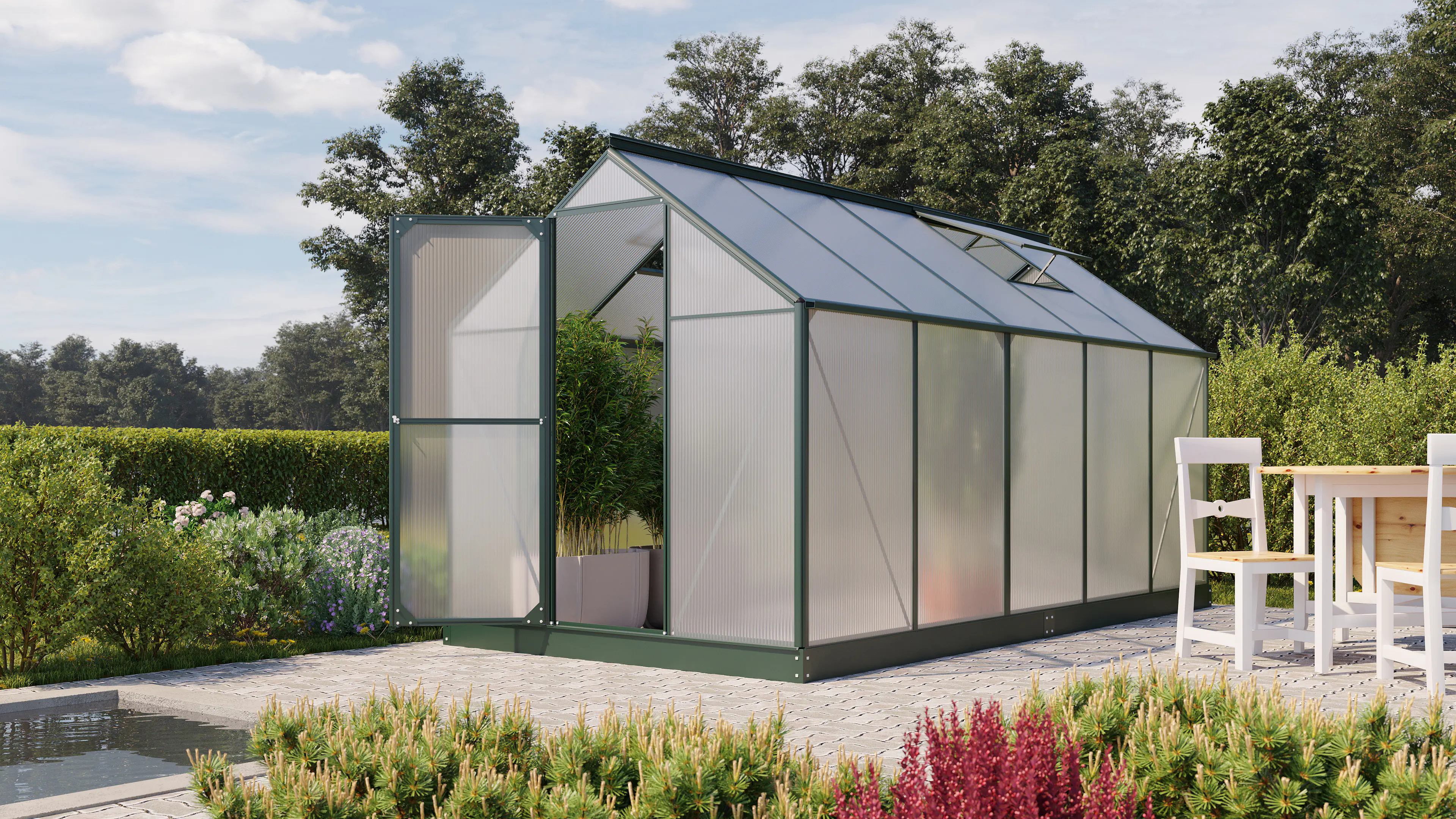 Vitavia Gewächshaus Eos 7500 190 x 375 cm 4  mm Hohlkammerplatten