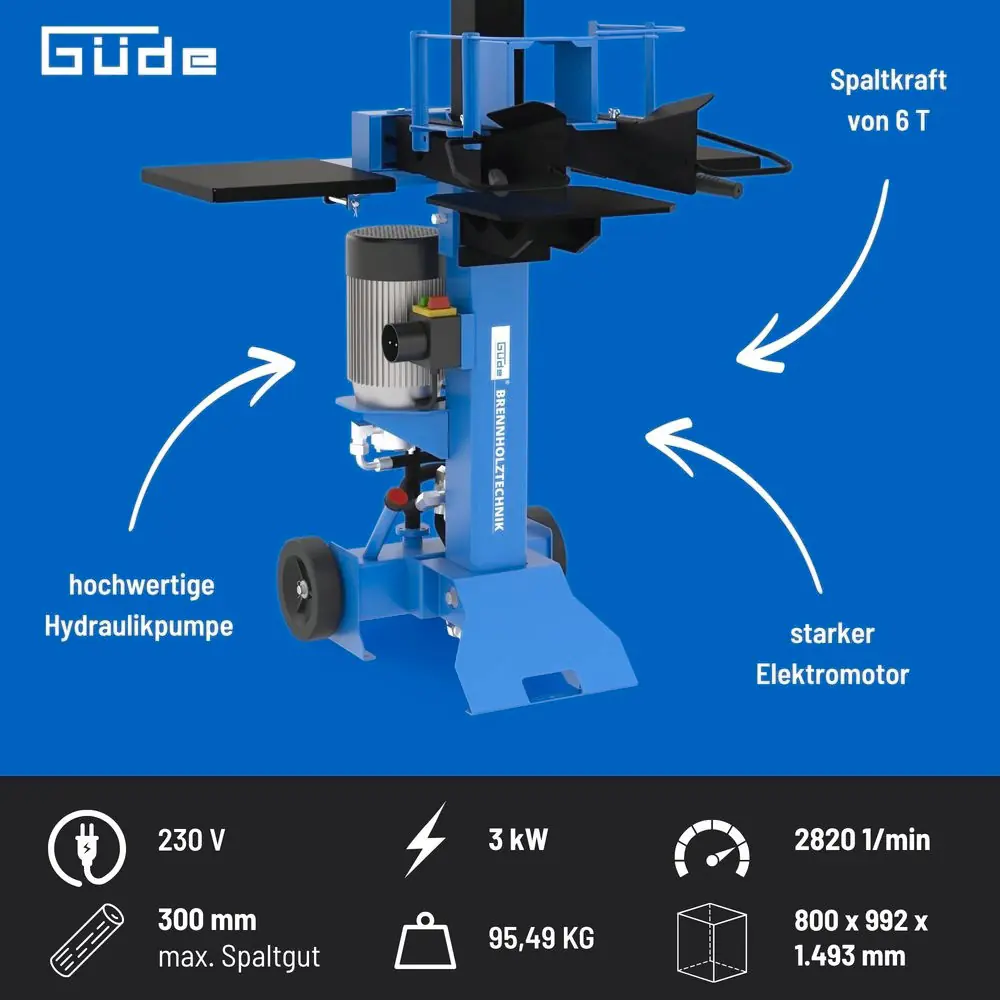 Güde Holzspalter GHS 500/6TE 6 t