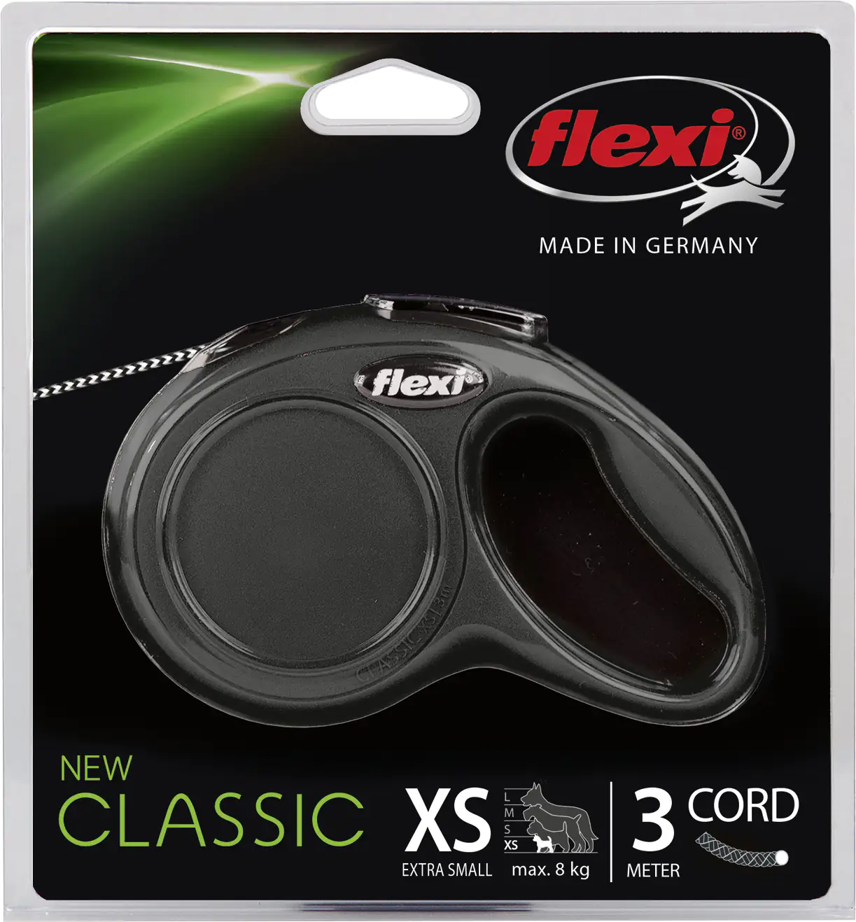 4000498022429_1188484 Flexi Hundeleine New Classic XS schwarz, Seil