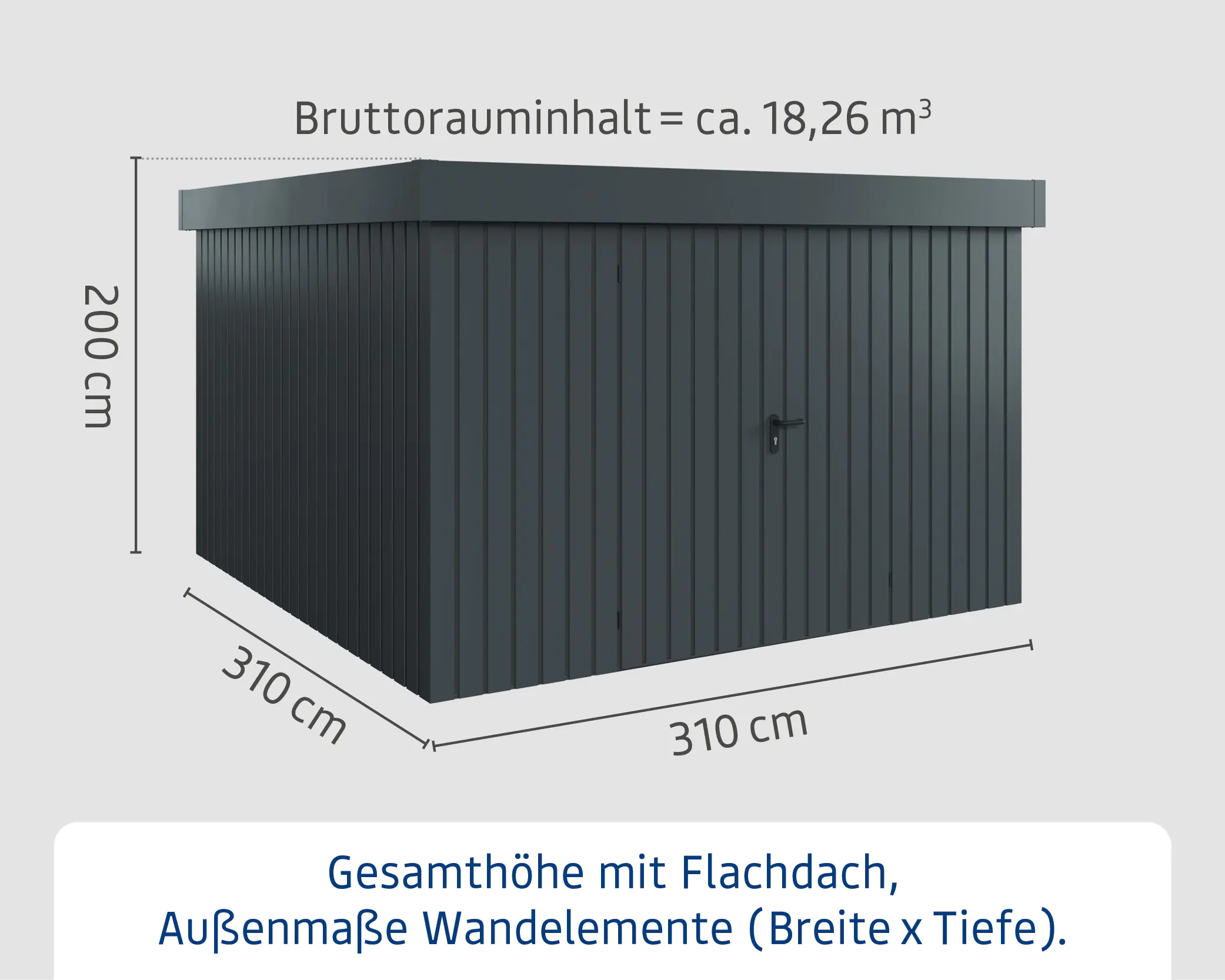 EcoStar Metallgerätehaus Euroline EFD14 anthrazit 310 x 310 cm 2-flg. EcoStar Metallgerätehaus Euroline EFD14 anthrazit 310 x 310 cm 2-flg.