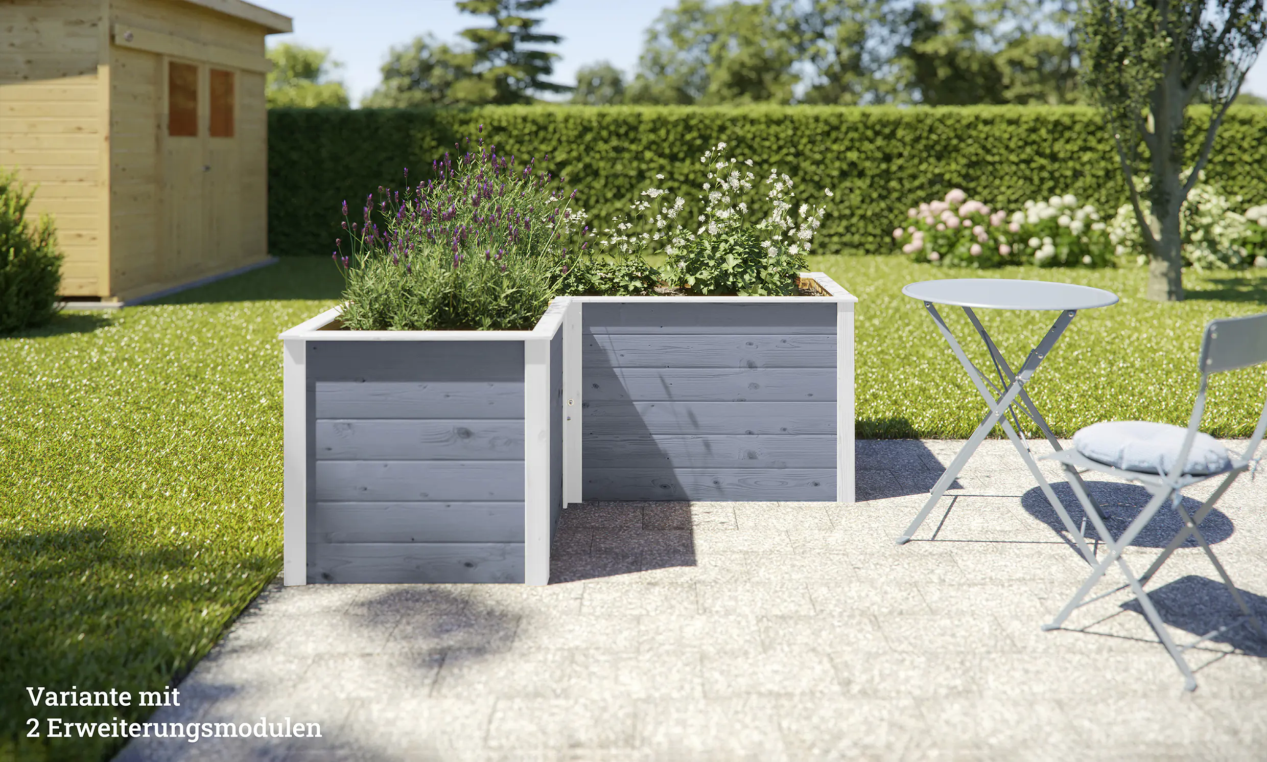 Weka Ergänzungssatz Hochbeet Modular , 21 mm, grau, 67 cm