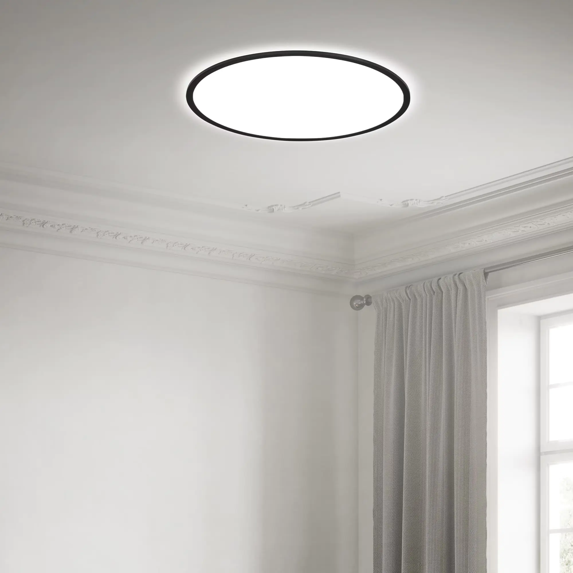 Briloner LED Panel Slim Ø 48 cm, schwarz, utraflach Briloner LED Panel Slim Ø 48 cm, schwarz, utraflach