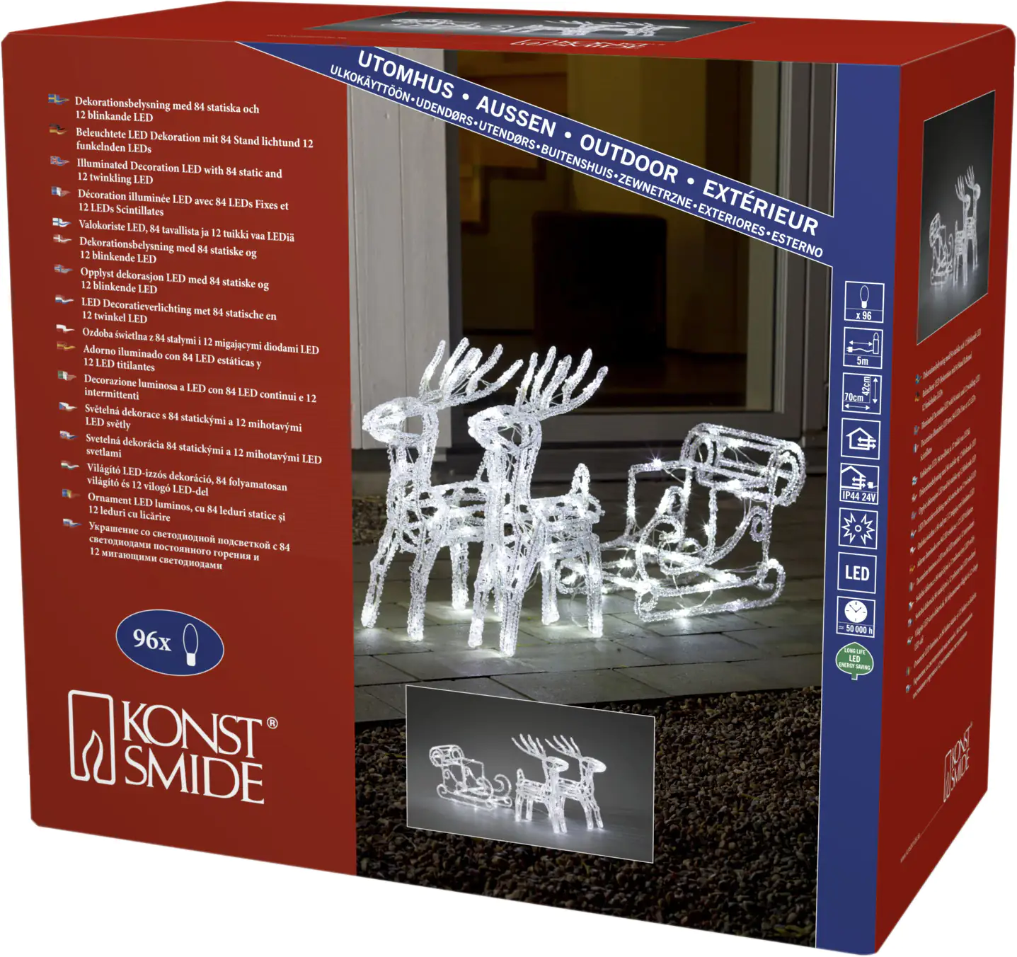 Konstsmide LED Acryl-Set Schlitten mit 2 Rentieren Konstsmide LED Acryl-Set Schlitten mit 2 Rentieren