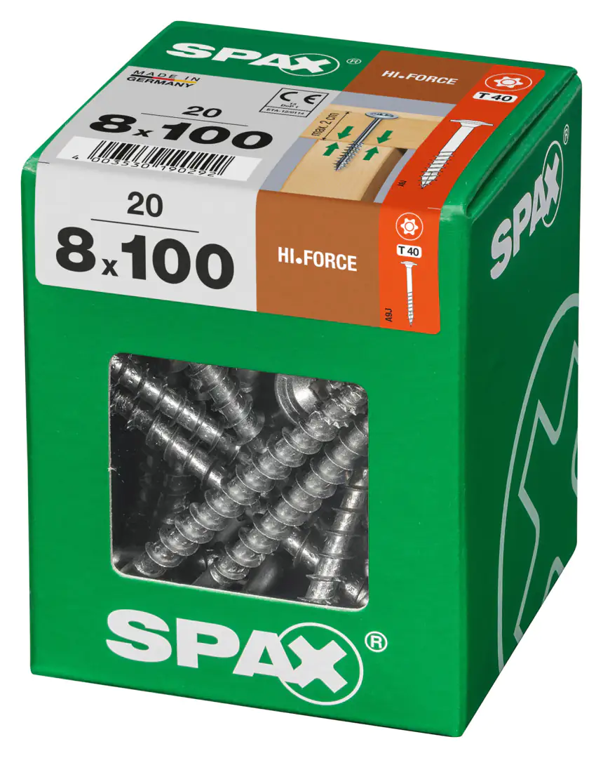 Spax Holzbauschrauben 8.0 x 100 mm TX 40 - 20 Stk.