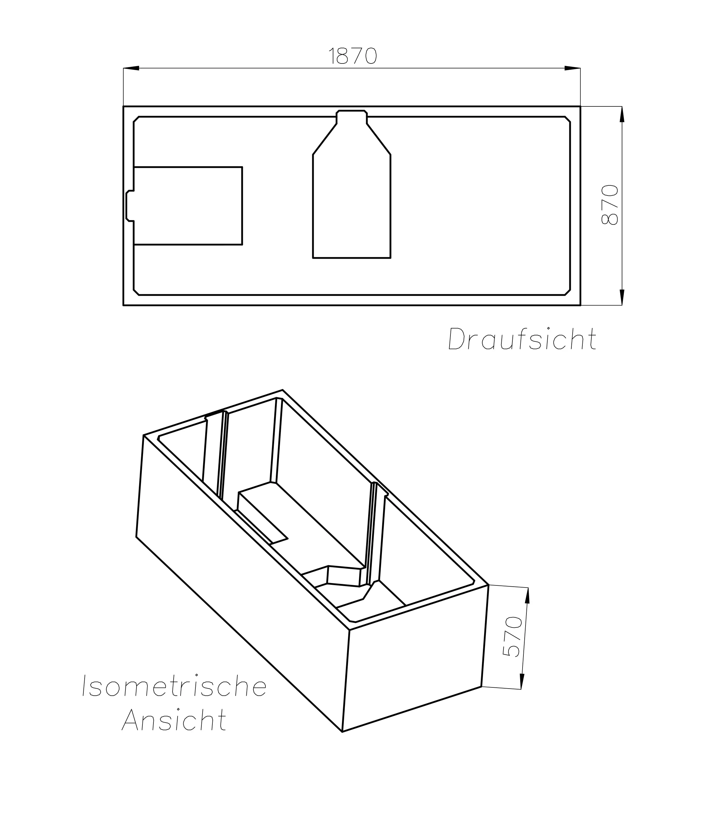 Ottofond Wannenträger Palma 1870 x 870 mm