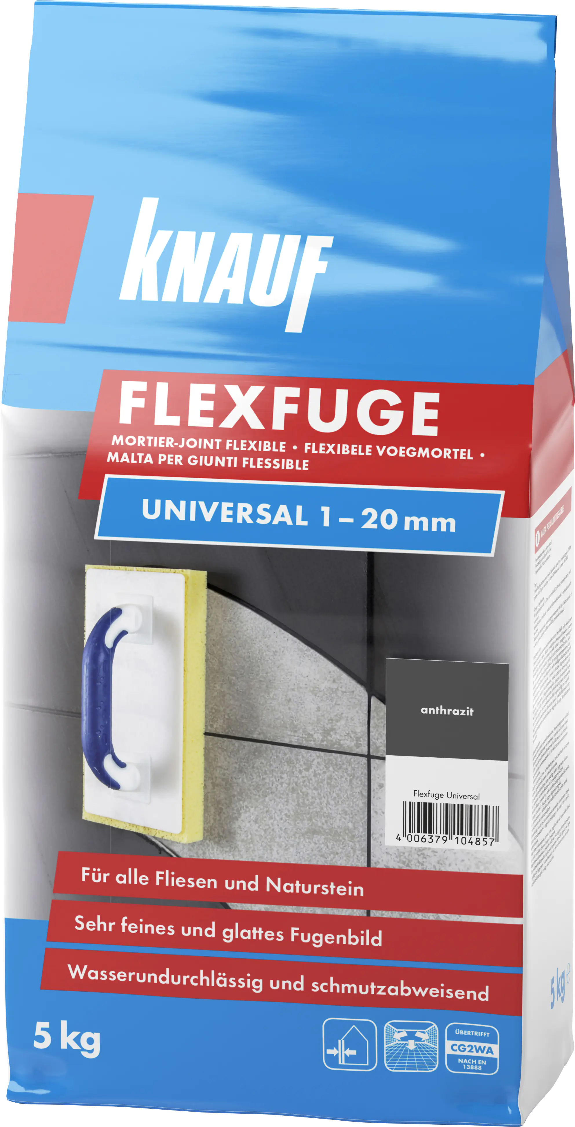 Knauf Fugenmörtel Flexfuge Universal 1 - 20 mm anthrazit 5 kg