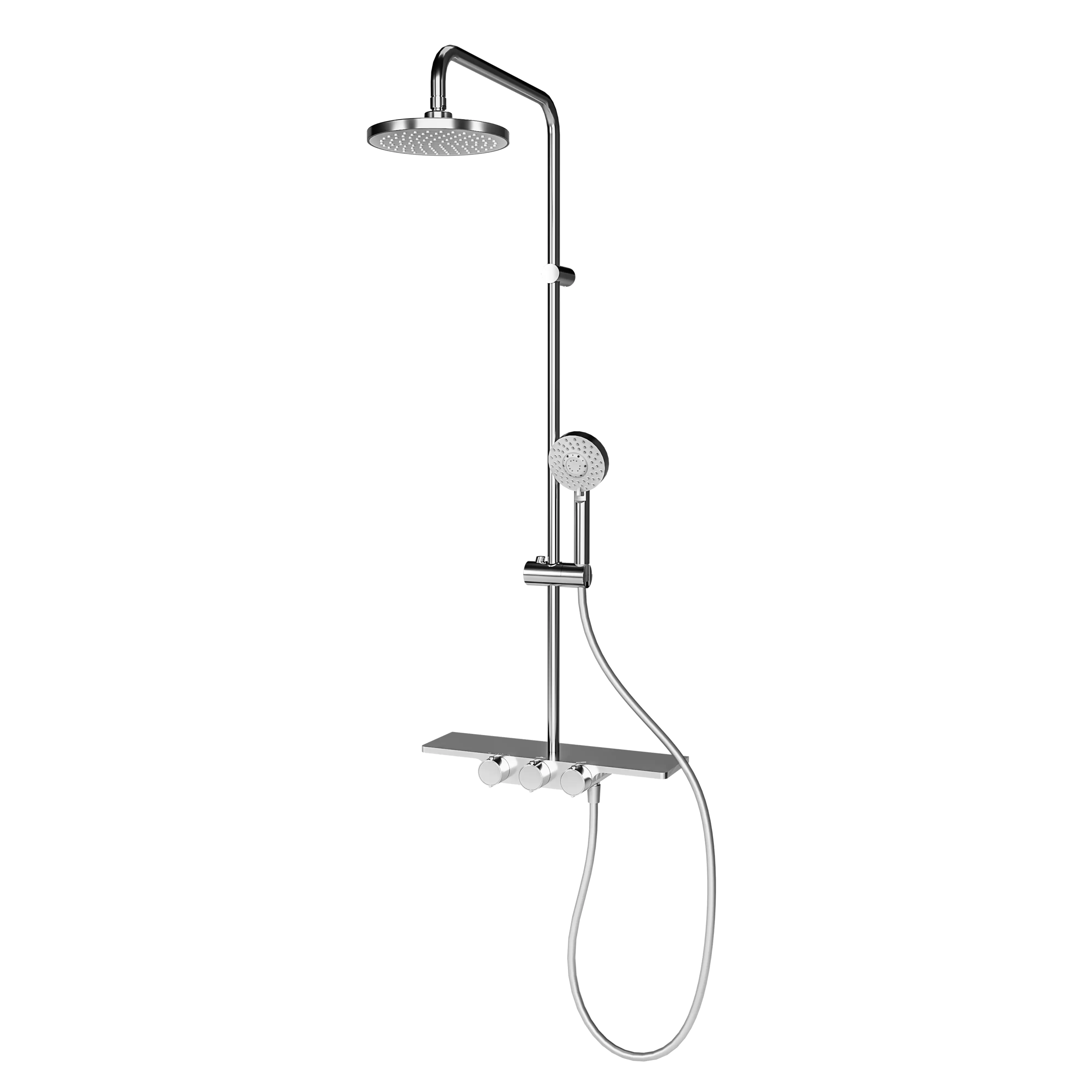 Schulte DuschMaster Rain III Modern mit Ablage rund