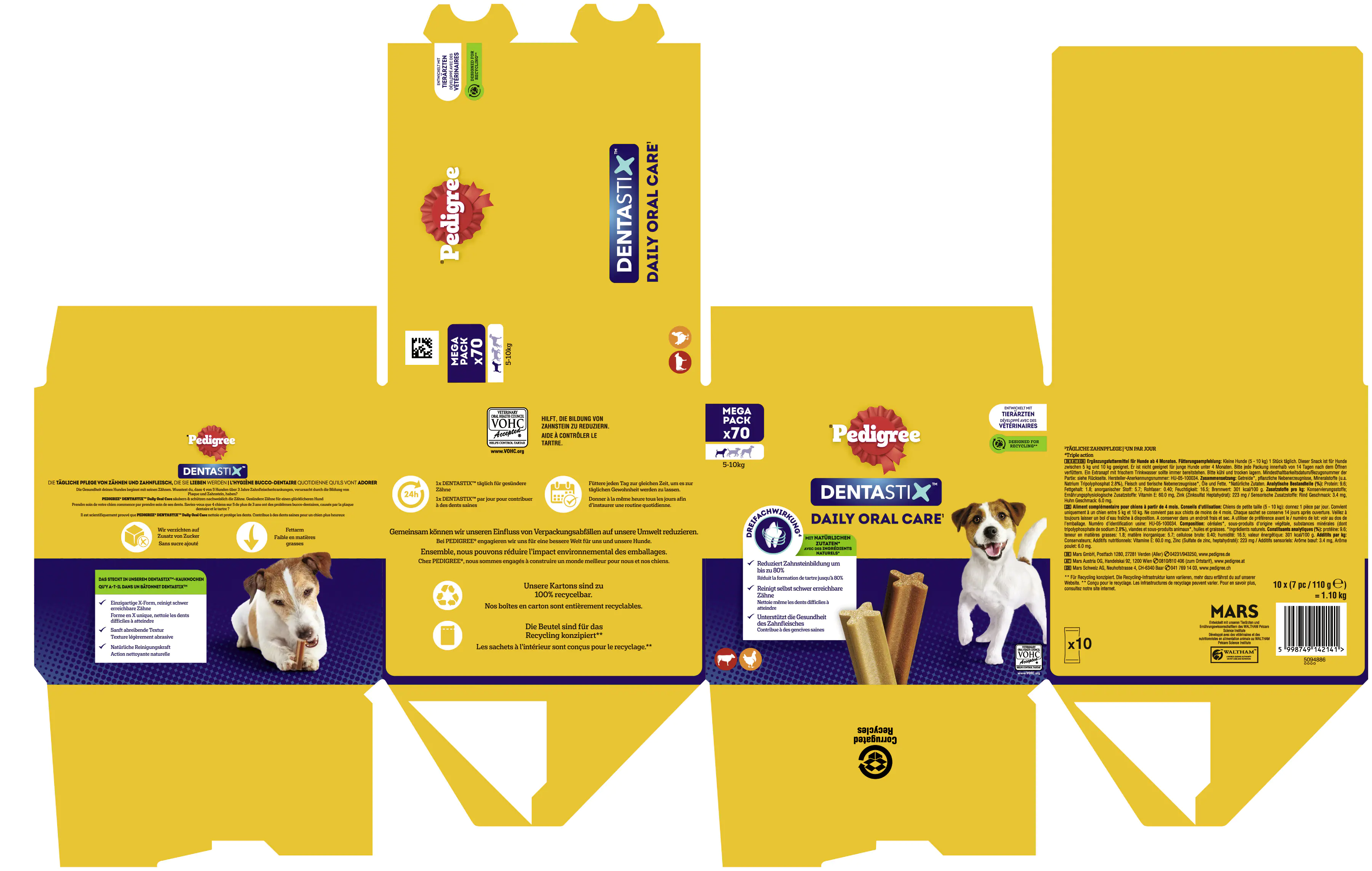 Pedigree Dentastix Adult Daily Oral Care Hundesnack 70 Stück