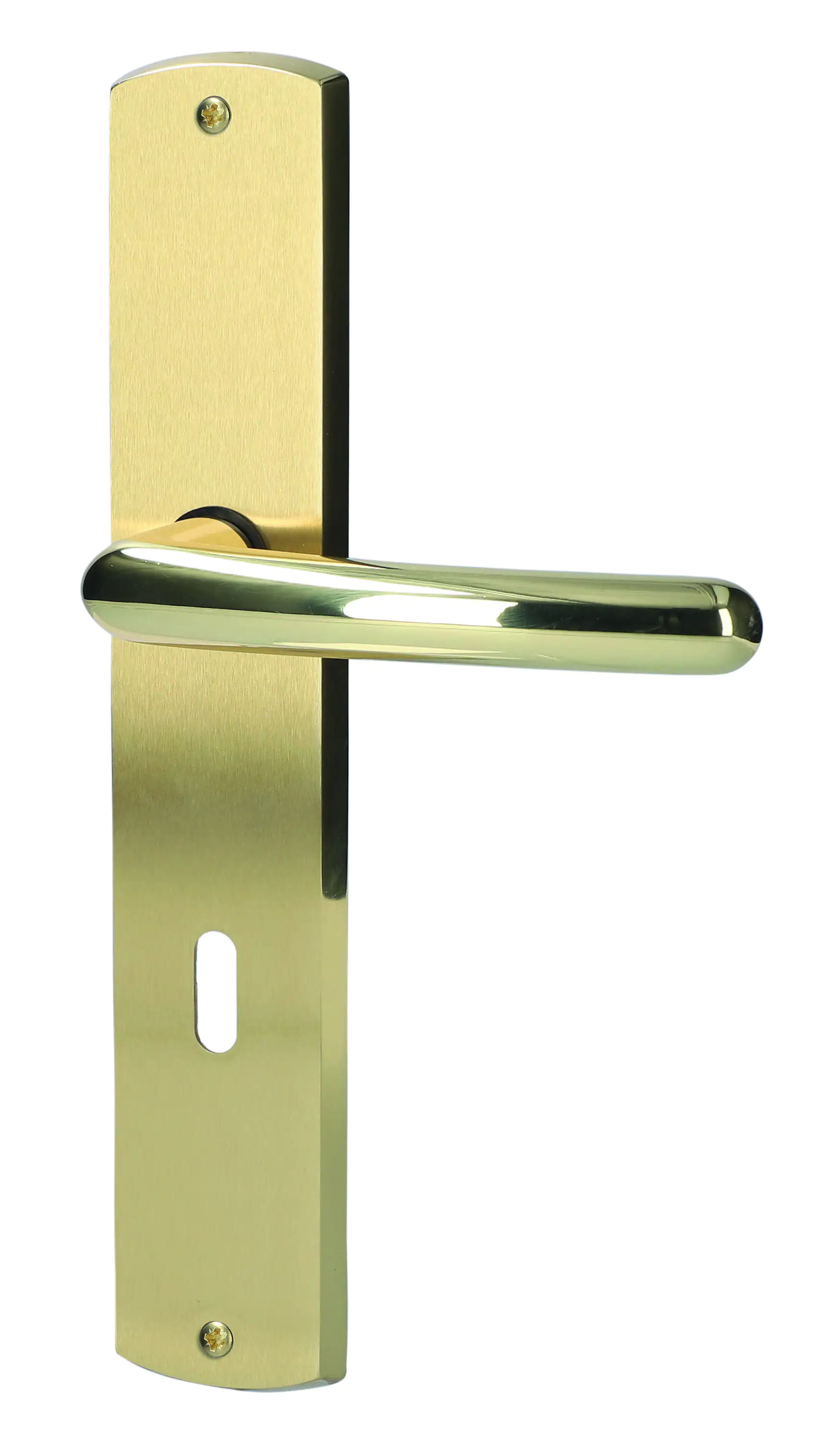 Alpertec BB-Langschildgarnitur Isabella Messing gold abgerundet