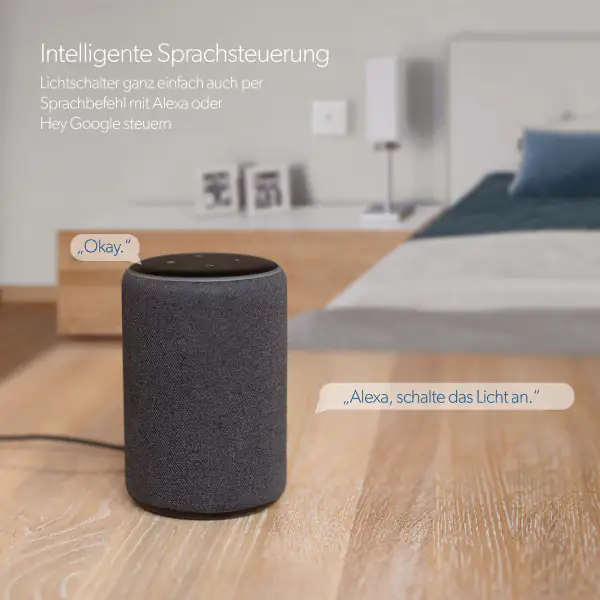 Unitec WIFI Touch Schalter weiß Glasoptik steuerbar per Tuya-App