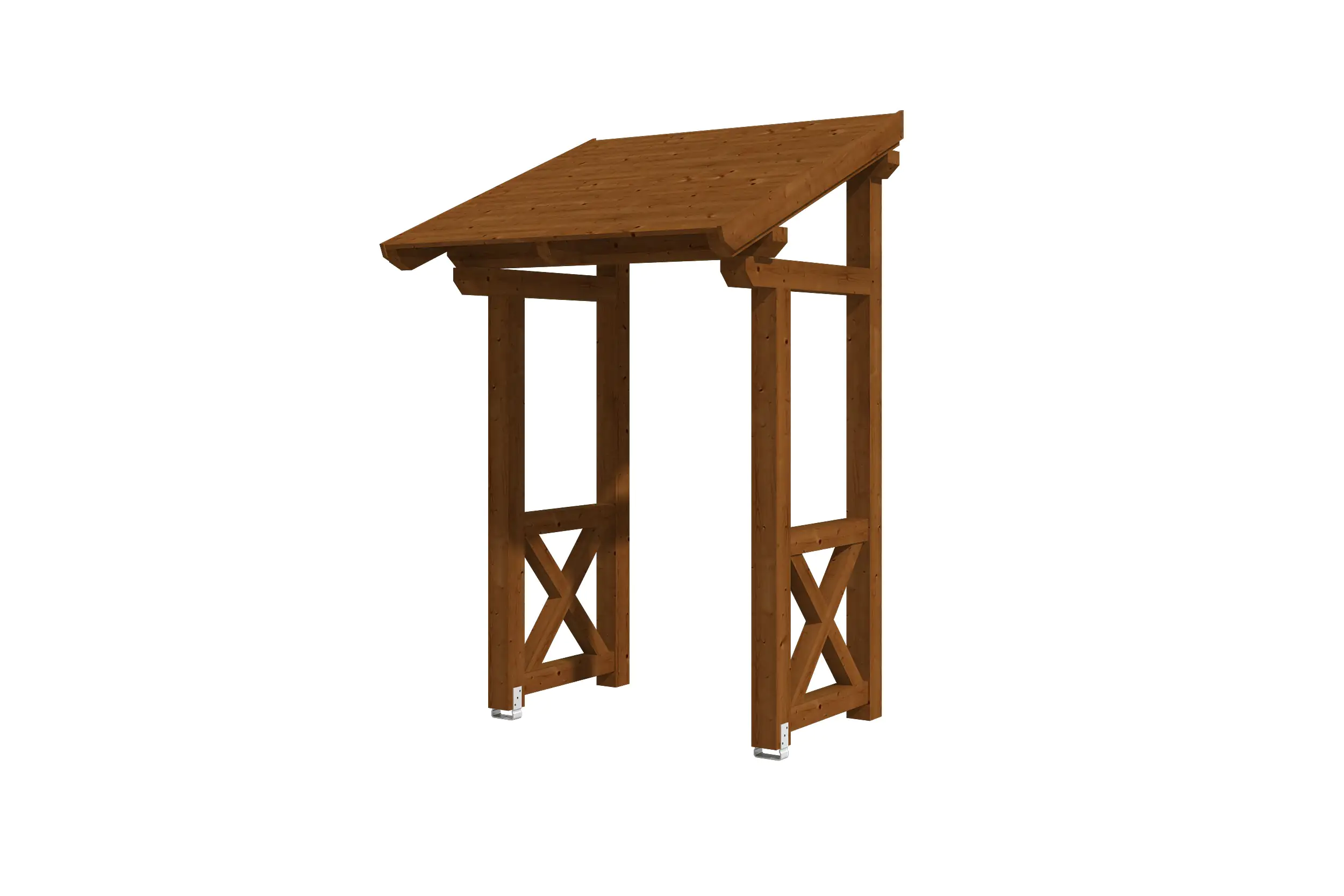 SKAN HOLZ Vordach Potsdam Typ 4 176 x 156 cm, lasiert in Nussbaum