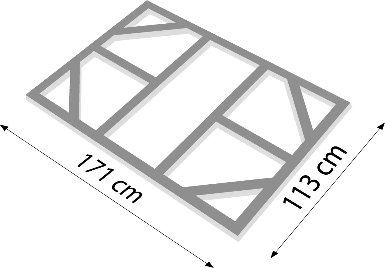 Globel Fundamentbodenrahmen 6 x 4 zu Gerätehaus Skillion 64