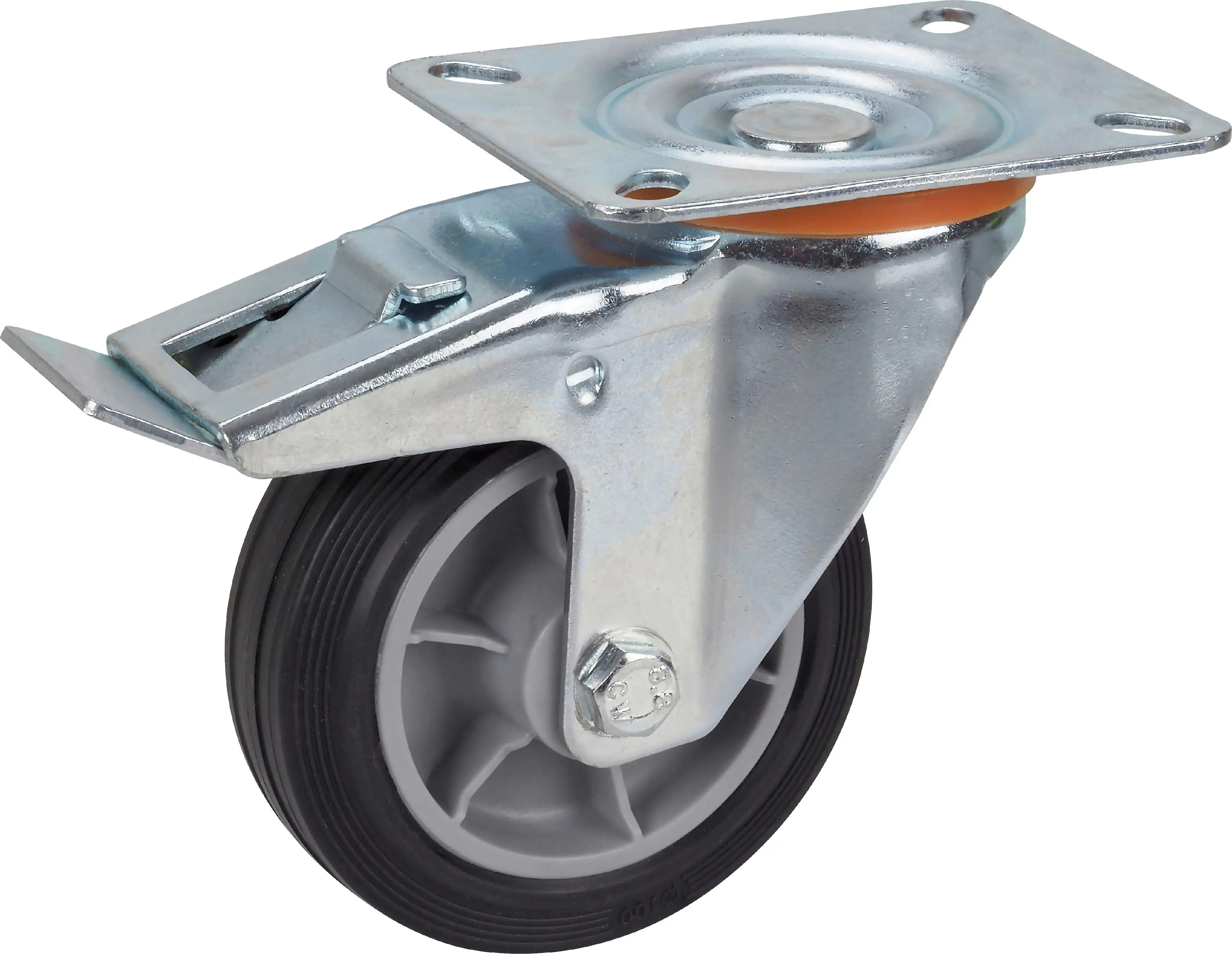 Geräte-Lenkrolle mit Totalfeststeller 100 x 30 mm Tragkr. 70 kg