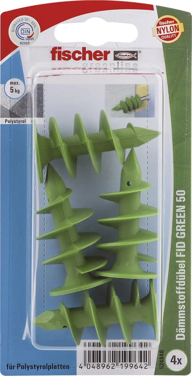 Fischer Dämmstoffdübel FID green 5.0 x 50 mm - 4 Stück Fischer Dämmstoffdübel FID green 5.0 x 50 mm - 4 Stück