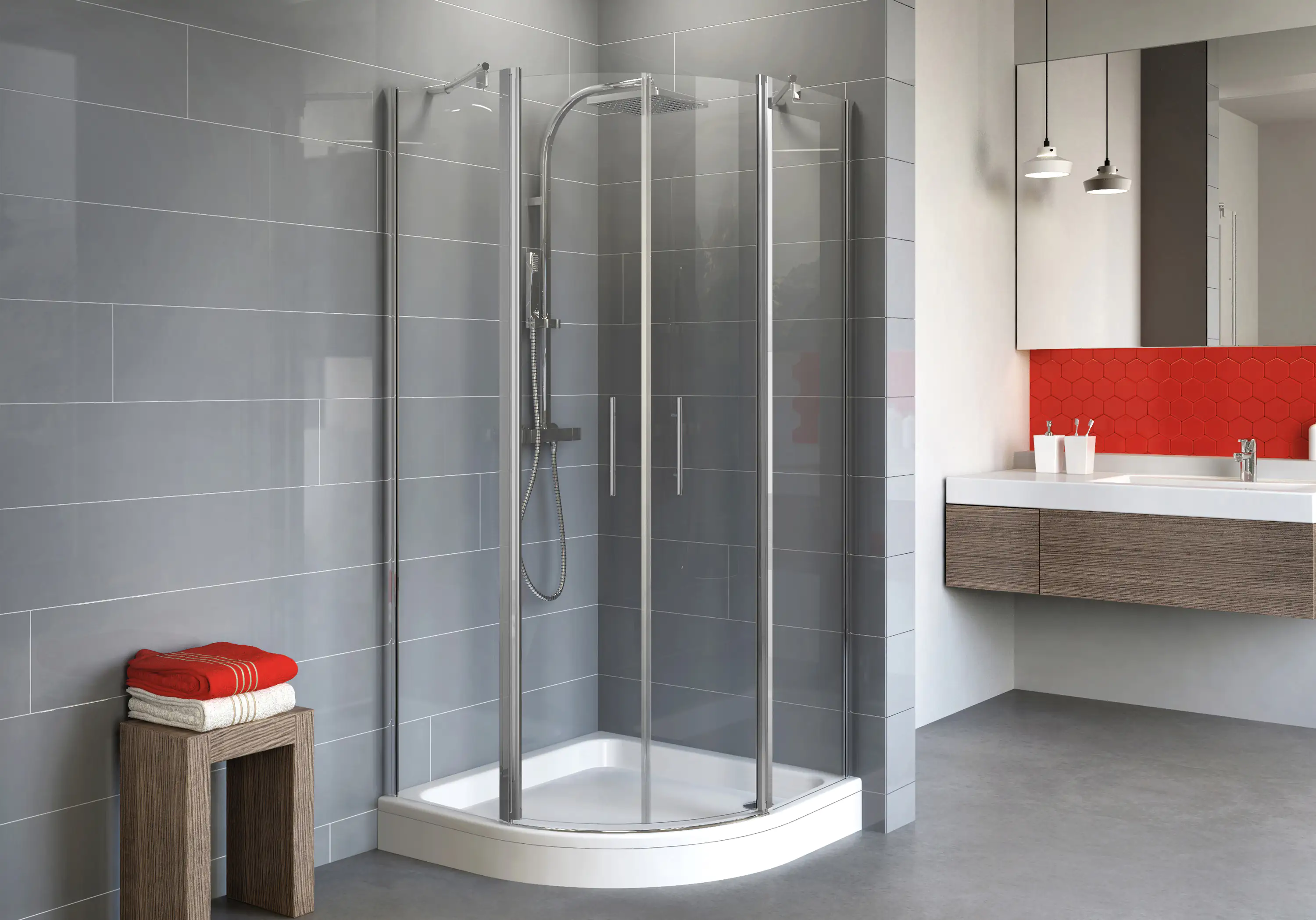 Schulte Viertelkreisdusche 80 x 80 x 192 cm Alexa Style 2.0