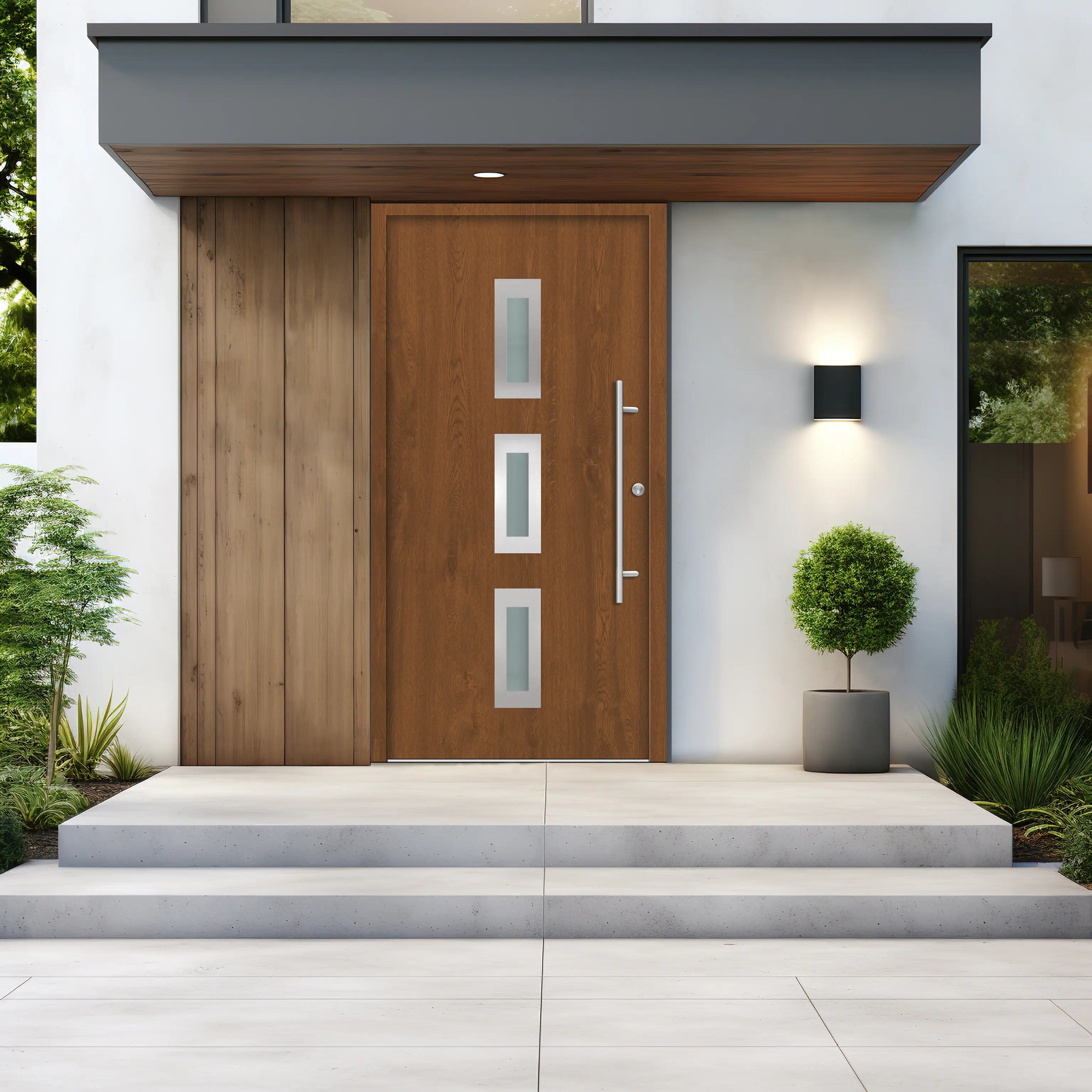 Splendoor Haustür Passivedoor Premium B02 Golden Oak DIN Rechts 110 x 210 cm