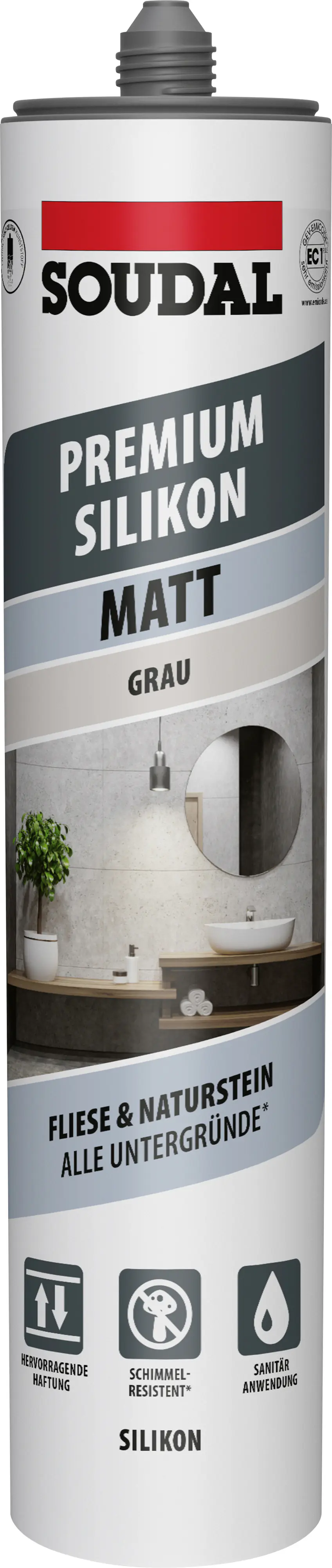 Soudal Silikon Premium grau matt 300 ml