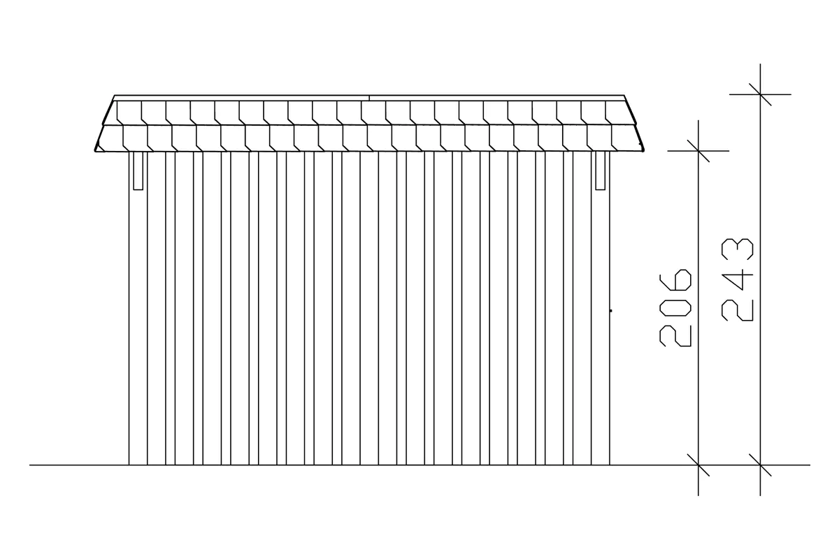 4018211025244_05 SKAN HOLZ Carport Wendland mit Abstellraum 362 x 870 cm mit EPDM-Dach