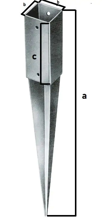 TrendLine Einschlagbodenhülse 75 x 7,1 x 7,1 cm