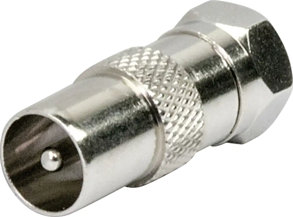 Schwaiger Koaxial Adapter UEST9310 531 silber, 1x F Stecker / 1x IEC Stecker Schwaiger Koaxial Adapter UEST9310 531 silber, 1x F Stecker / 1x IEC Stecker