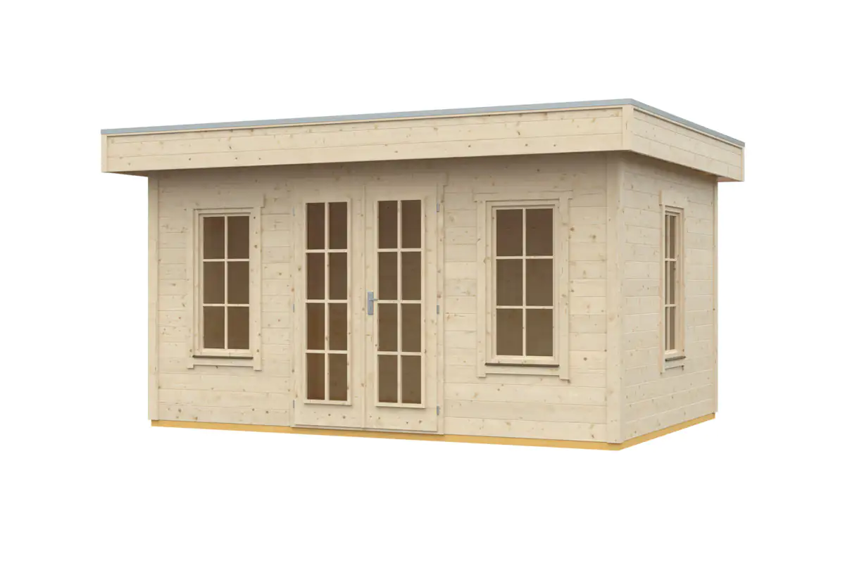 SKAN HOLZ Freizeithaus Basel 2 420 x 380 cm natur mit Fußboden