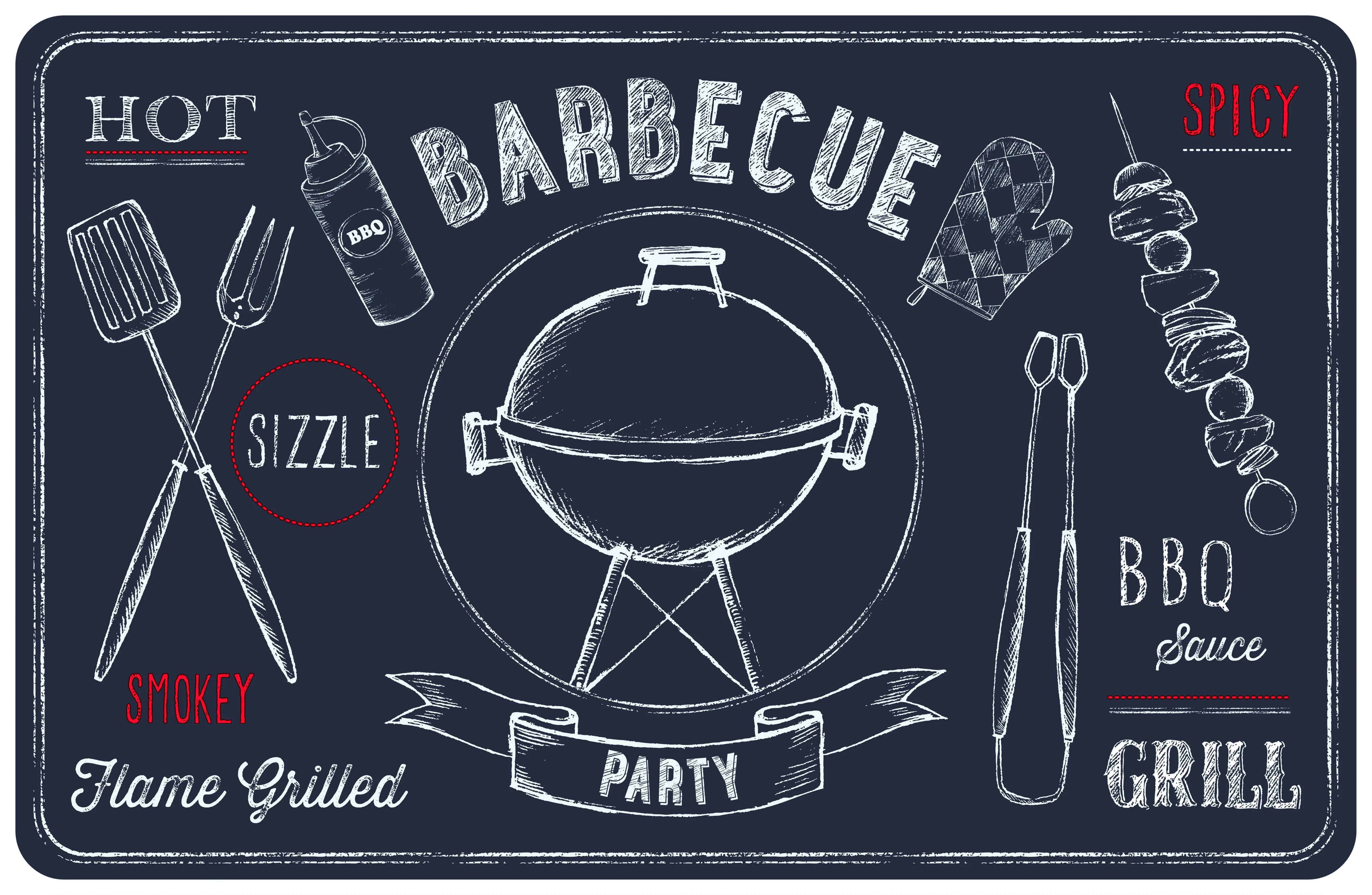 d-c-table® Tischset Rio Barbecue 44 x 29 cm, schiefer