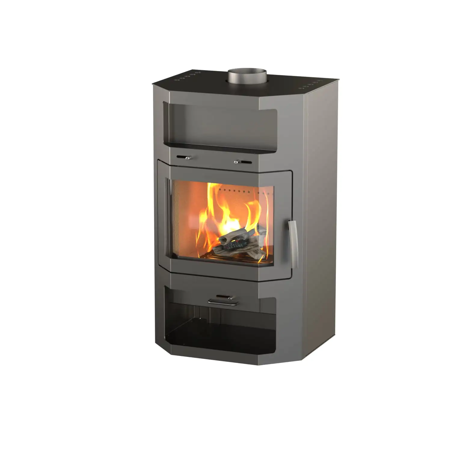 Thermia Kaminofen Bali Max Stahl gussgrau 8,5 kW Thermia Kaminofen Bali Max Stahl gussgrau 8,5 kW