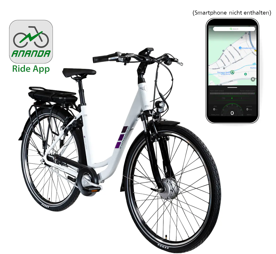 Zündapp E-Bike Z502 City 28 Zoll 7-Gang 522 Wh weiß lila Zündapp E-Bike Z502 City 28 Zoll 7-Gang 522 Wh weiß lila