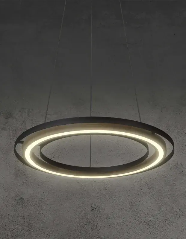 Globo Hängeleuchte 1 Rilas Ø 56 x 150 cm schwarz warmweiß