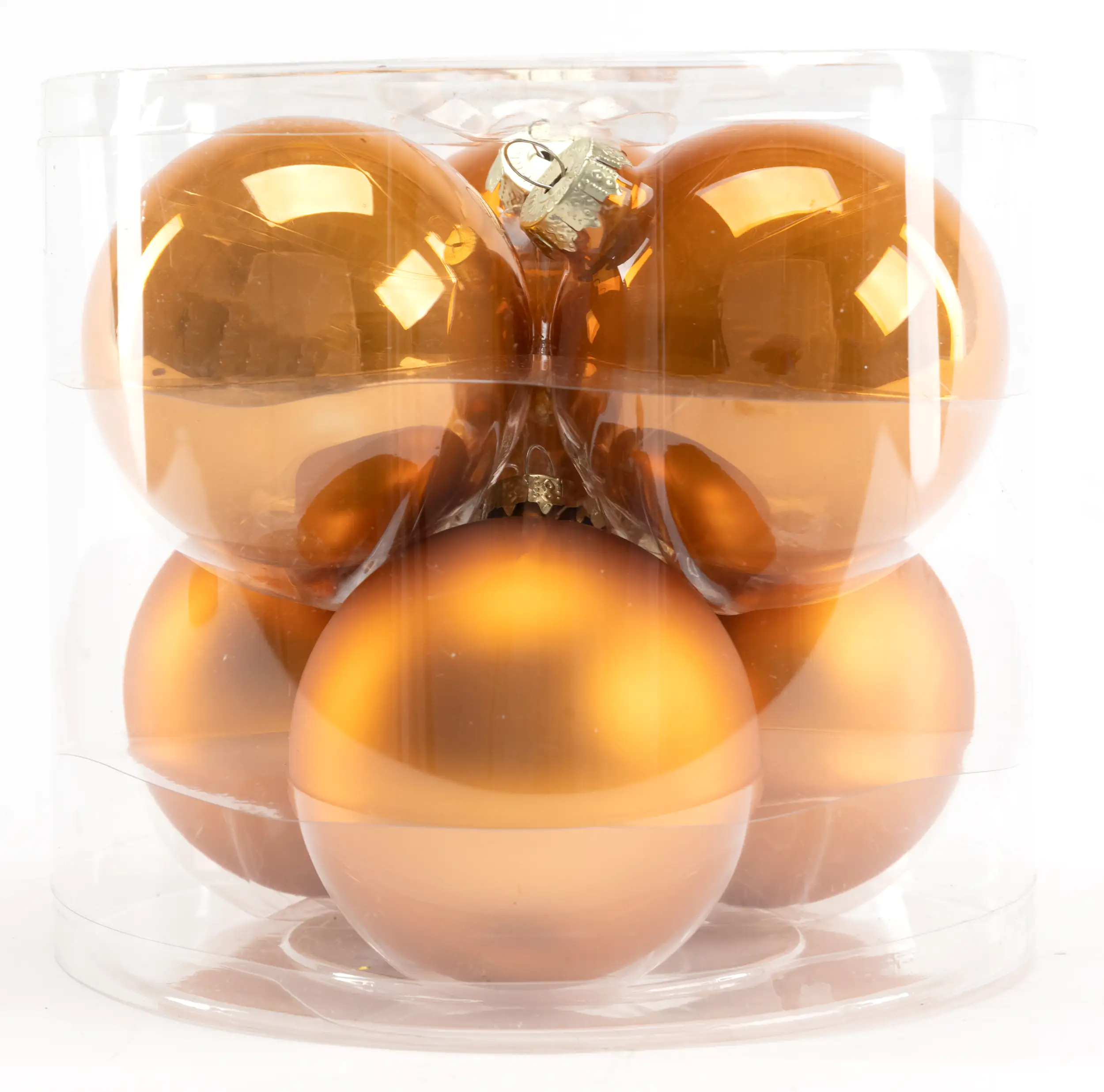 4333692539449 TrendLine Weihnachtskugeln aus Glas Ø 8 cm bernstein 6 Stück