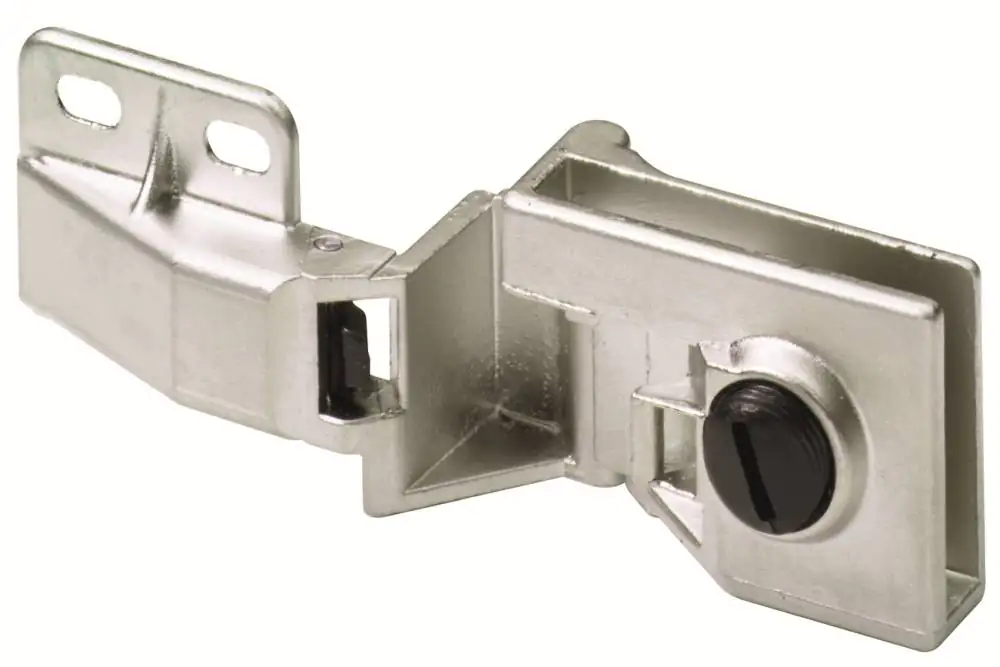 Hettich Glastürscharnier Zinkdruckguss, vernickelt/matt, 1 Stück