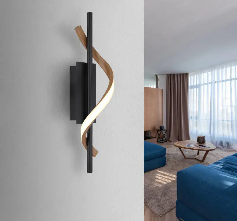 Globo Wandleuchte Watkins 10 x 46,5 cm B x H schwarz warmweiß