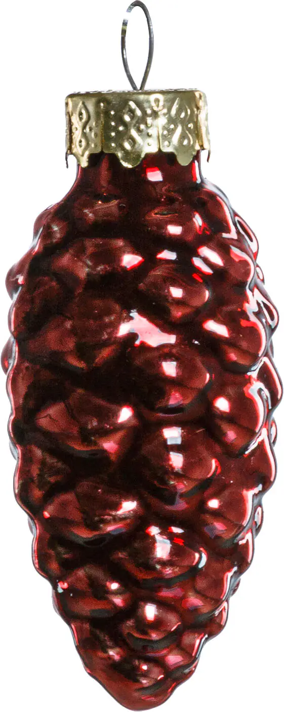 TrendLine Weihnachtskugeln Glas-Tannenzapfen 6 cm ochsenblut 12 Stück