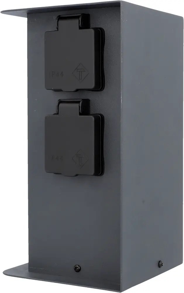 Unitec Gartensäule mit 4 Schutzkontakt-Steckdosen schwarz