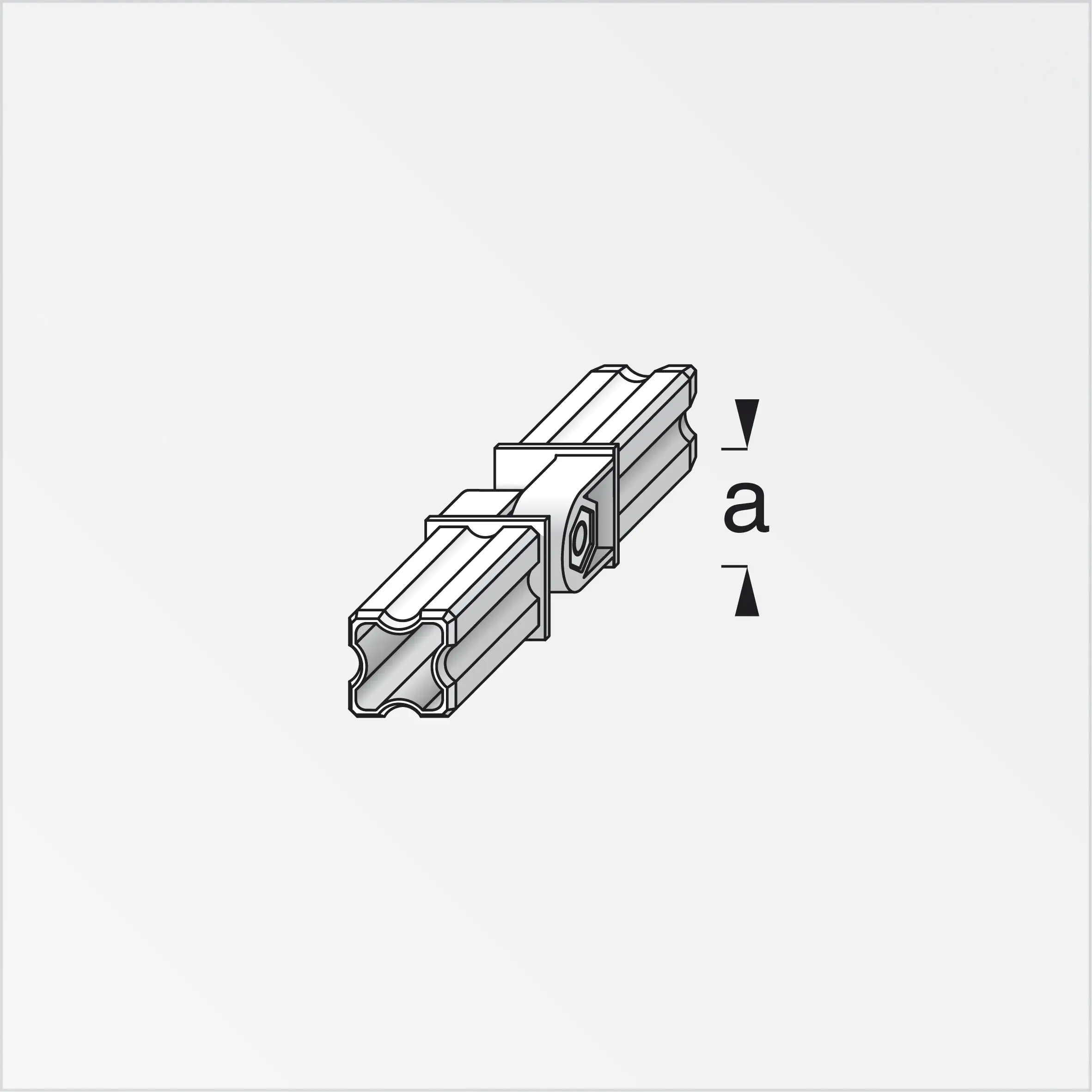 alfer Gelenk-Verbinder, 2 Zapfen 23.5 mm 23.5 mm Kunststoff glatt weiss