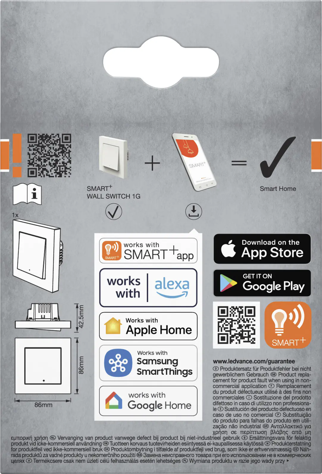 Osram Wandschalter Smart+ WiFi MATTER WALL SWITCH 1G weiß Osram Wandschalter Smart+ WiFi MATTER WALL SWITCH 1G weiß