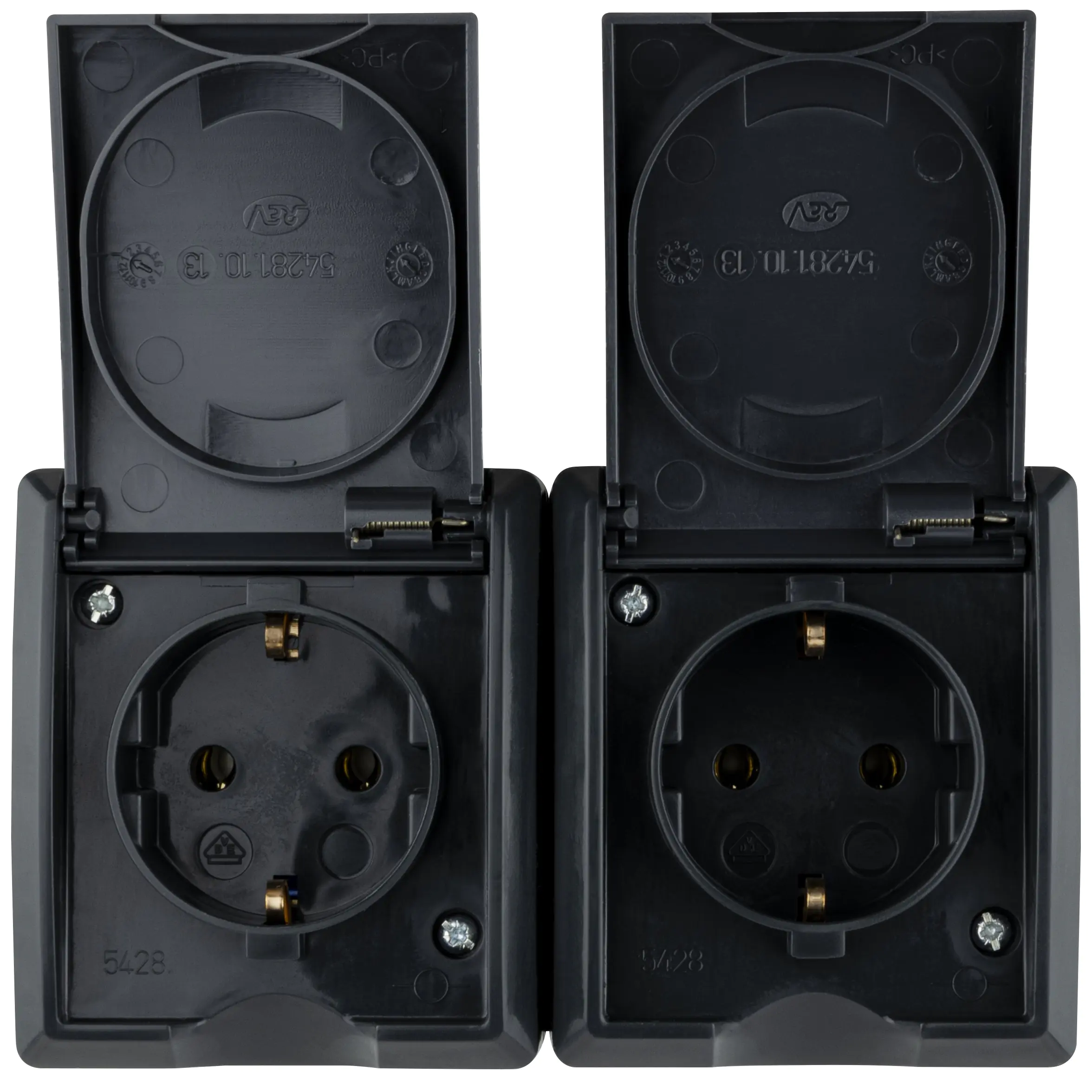 REV Steckdose Aufputz AquaForm, anthrazit, 2-fach REV Steckdose Aufputz AquaForm, anthrazit, 2-fach