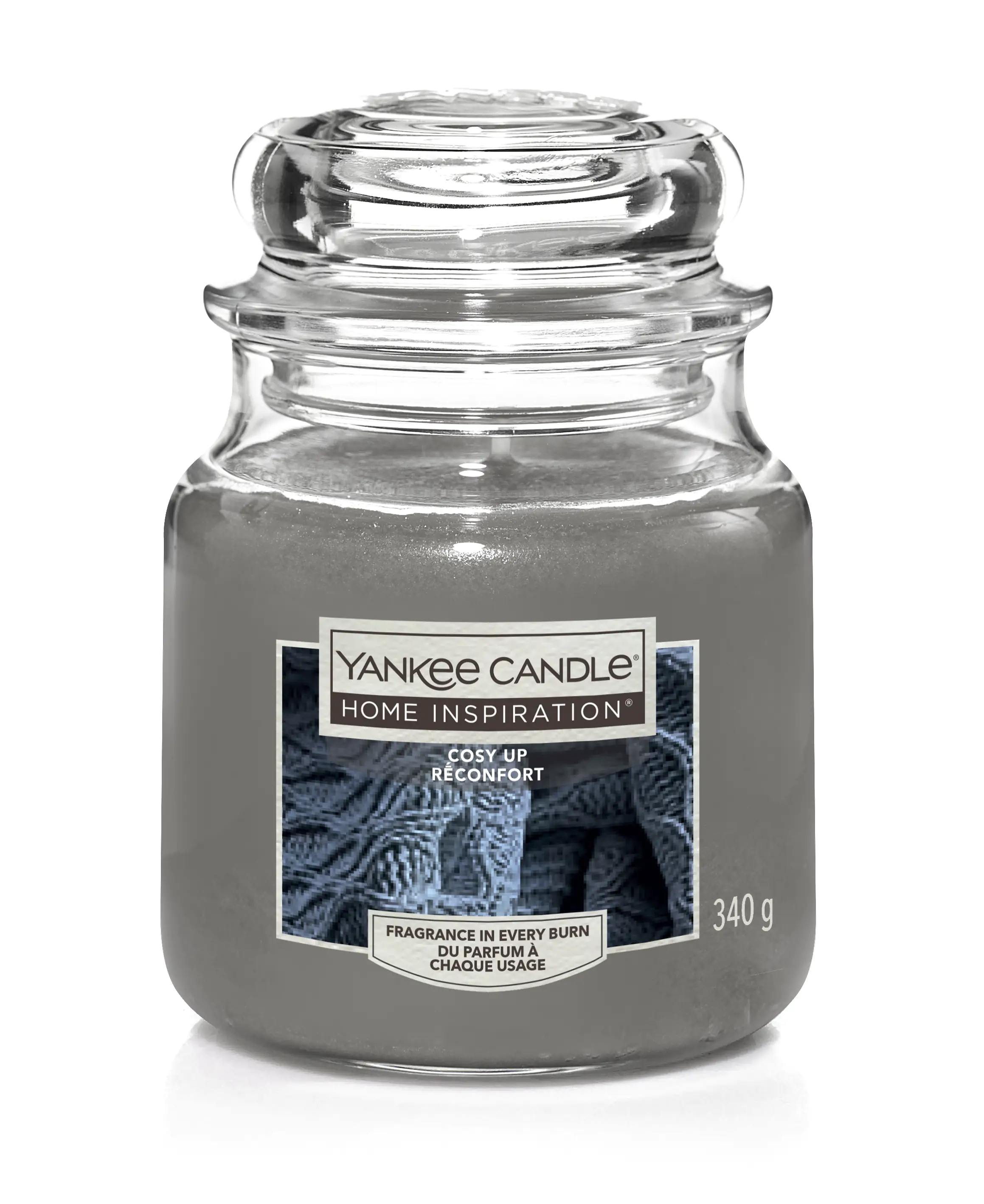 Yankee Candle Duftkerze Mittleres Glas Cosy Up 340 g, grau Yankee Candle Duftkerze Mittleres Glas Cosy Up 340 g, grau