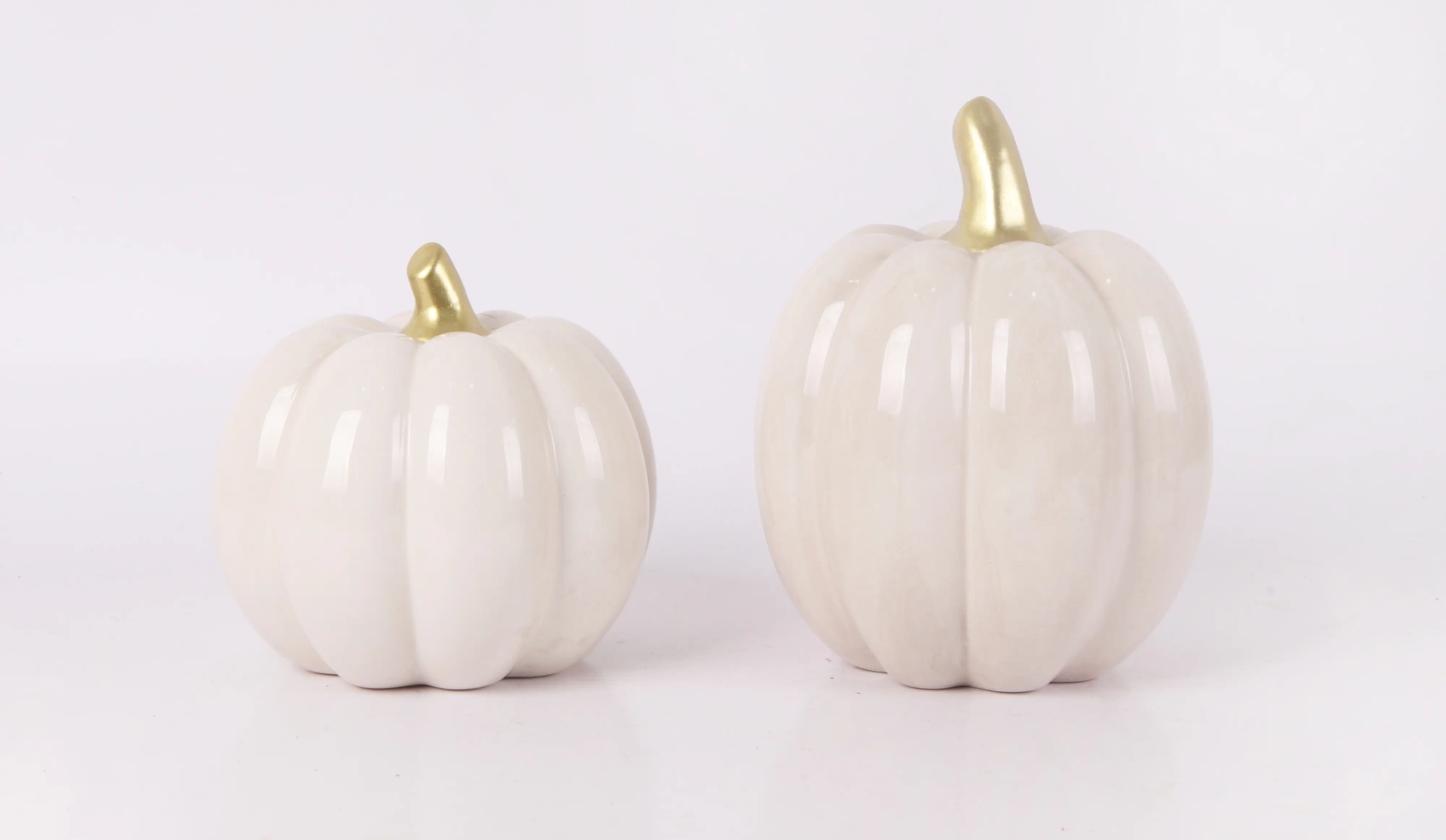 Dekofigur Kürbis Keramik Ø 13 x 17 cm off white