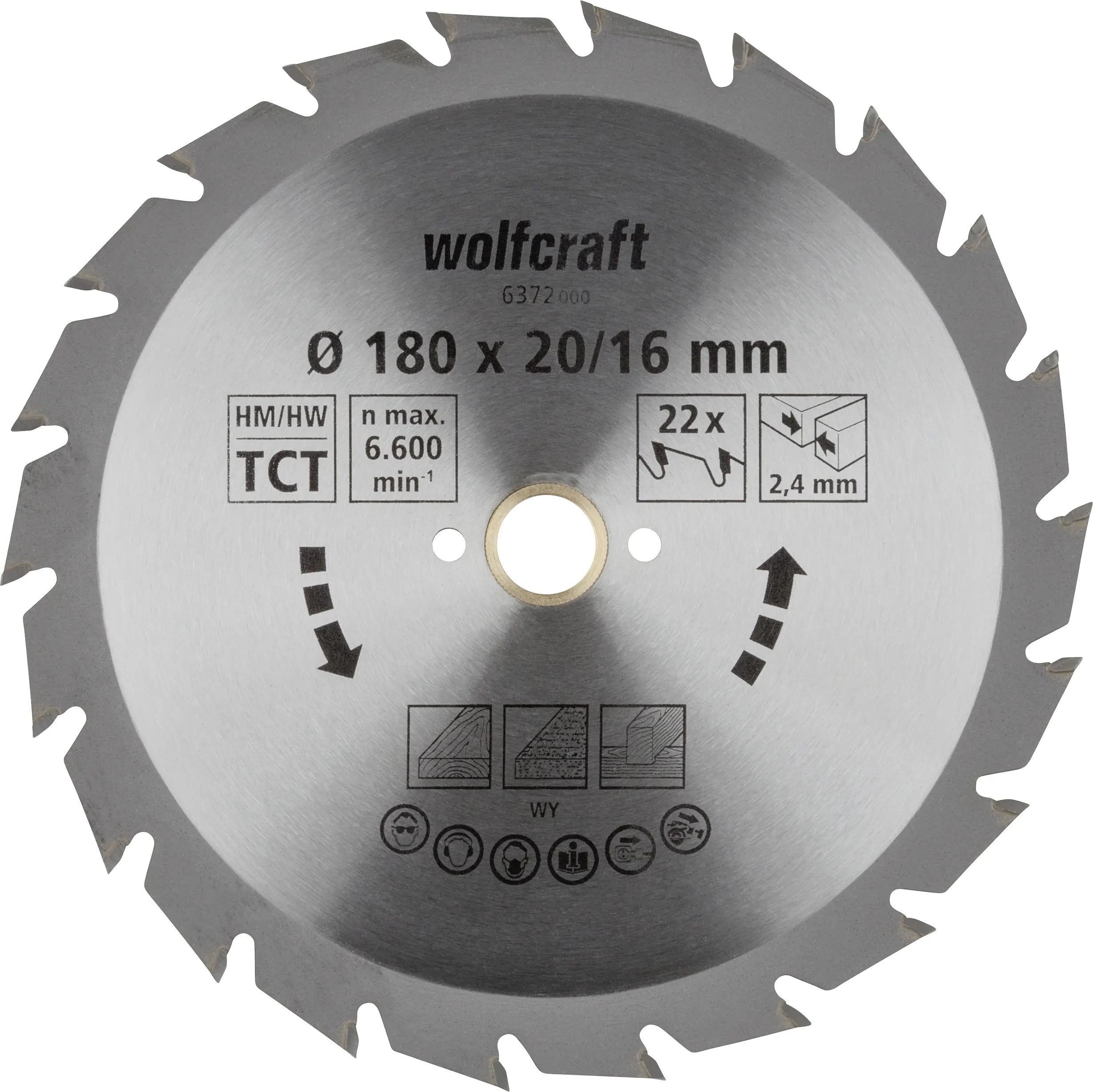 Wolfcraft Kreissägeblatt Serie grün Ø 180 mm Bohrung Ø 20 mm Wolfcraft Kreissägeblatt Serie grün Ø 180 mm Bohrung Ø 20 mm