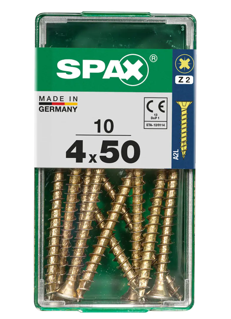 Spax Universalschrauben 4.0 x 50 mm PZ 2 - 10 Stk. Spax Universalschrauben 4.0 x 50 mm PZ 2 - 10 Stk.