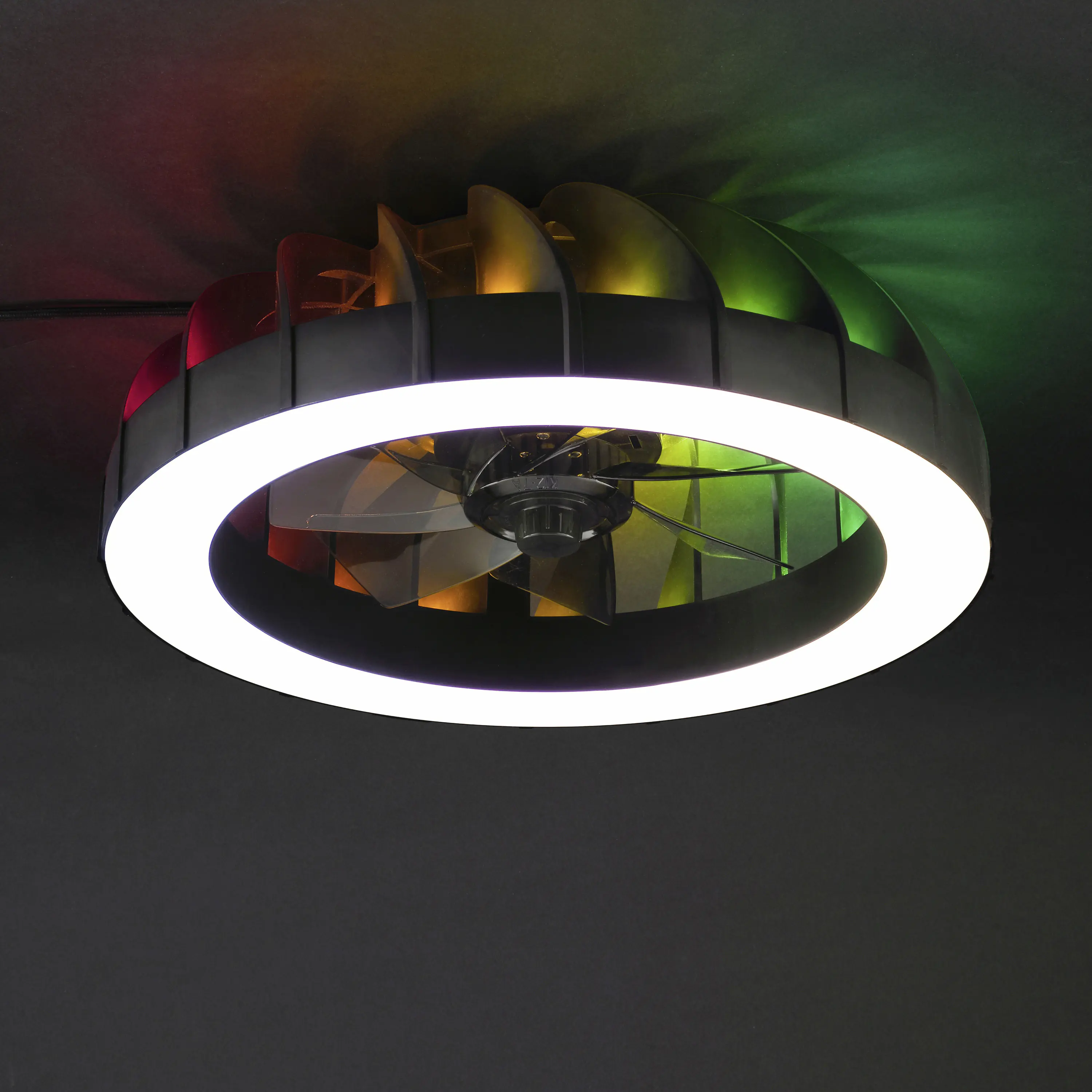 Briliant Deckenleuchte Fanora mit Ventilator 30W Ø 46 cm RGB schwarz