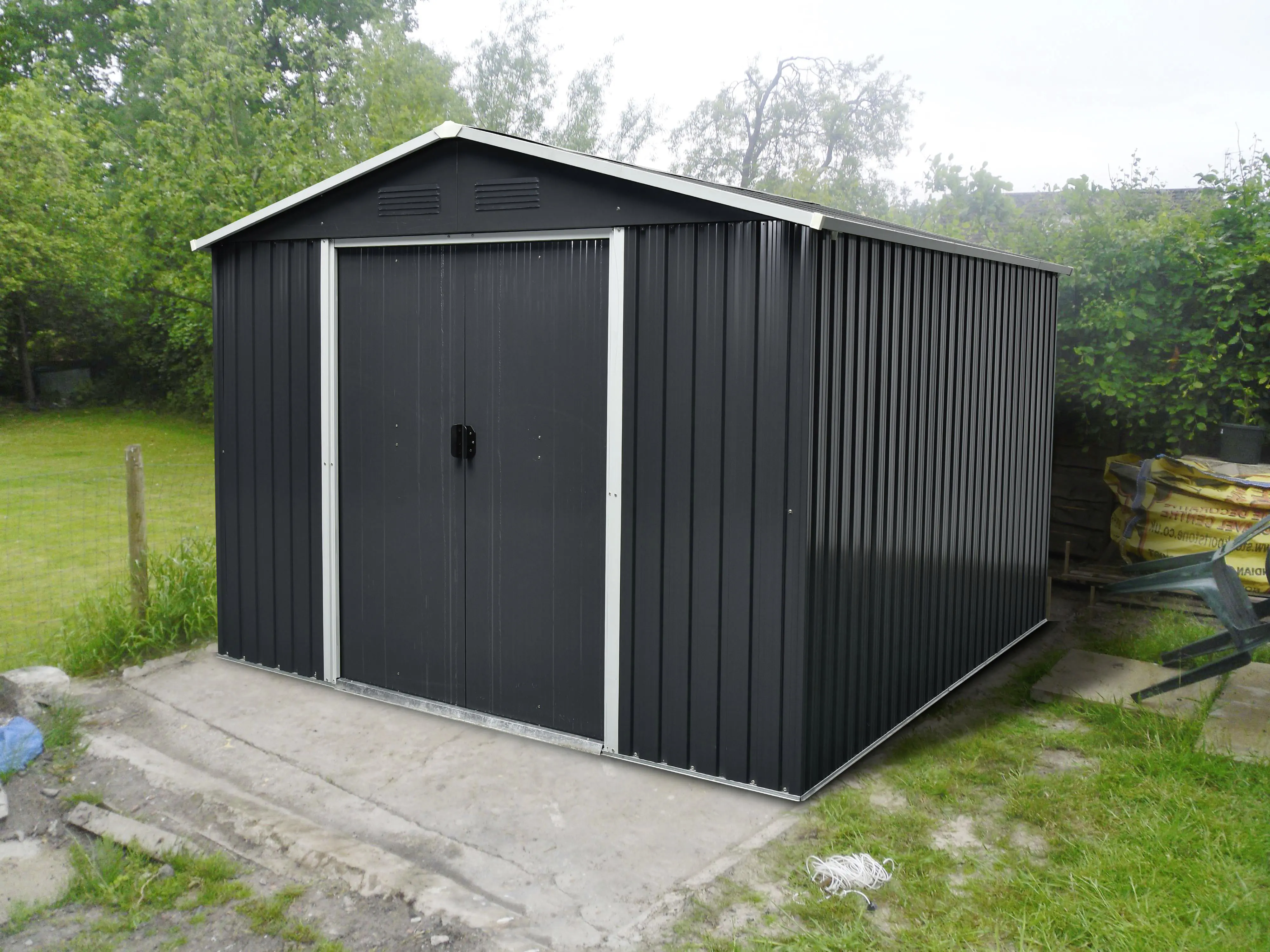 Pergart Metallgerätehaus Dresden II 108 291 x 226 cm schiefer-creme